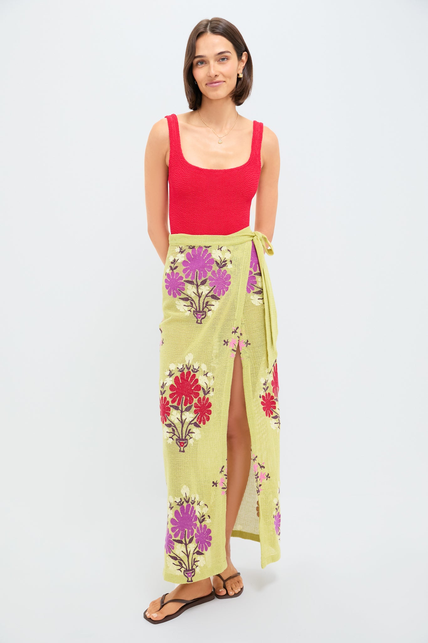 Chartreuse Eden Wrap Skirt-Get Girly