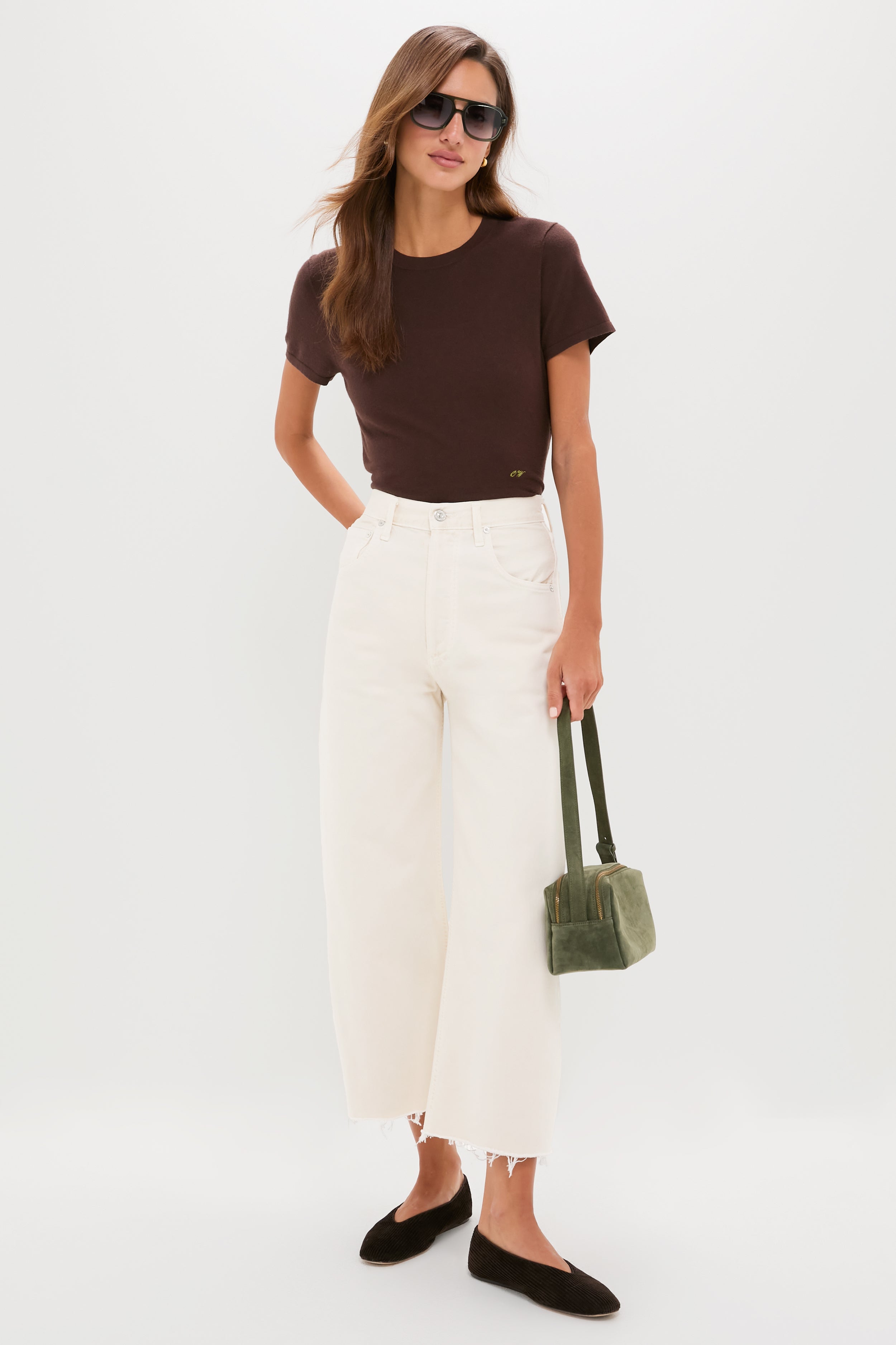 Almondette Ayla Raw Hem Crop-Get Girly