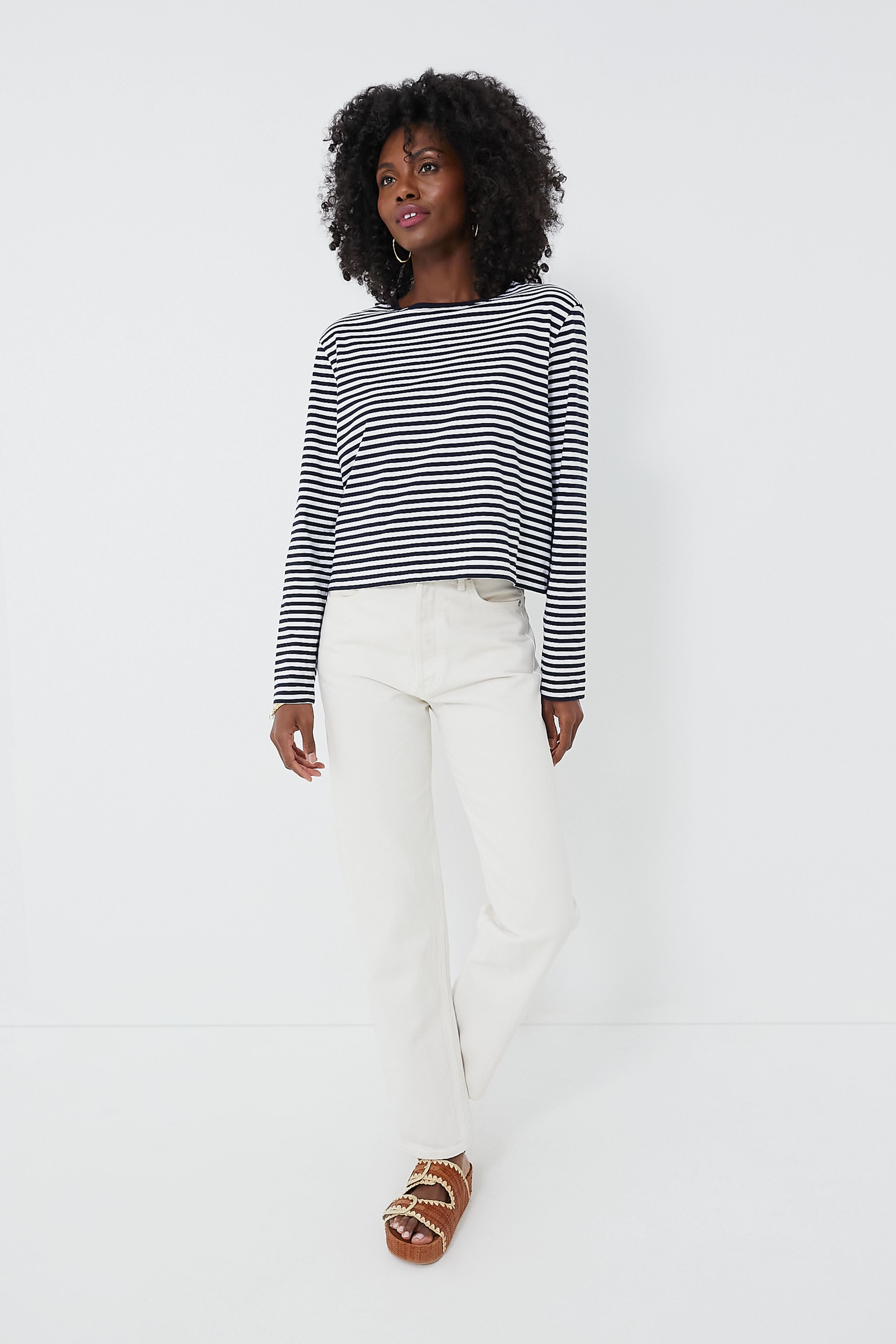 The Navy and White Venice Tee-Get Girly