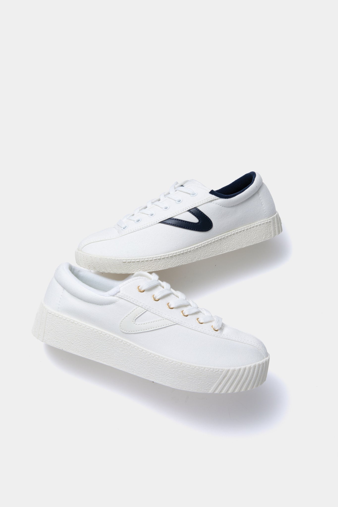 White Nylite Bold Plus Canvas Sneakers-Get Girly