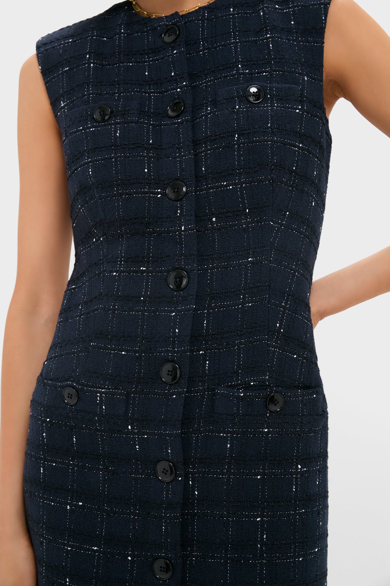 Navy and Off White Tamara Dress-Get Girly