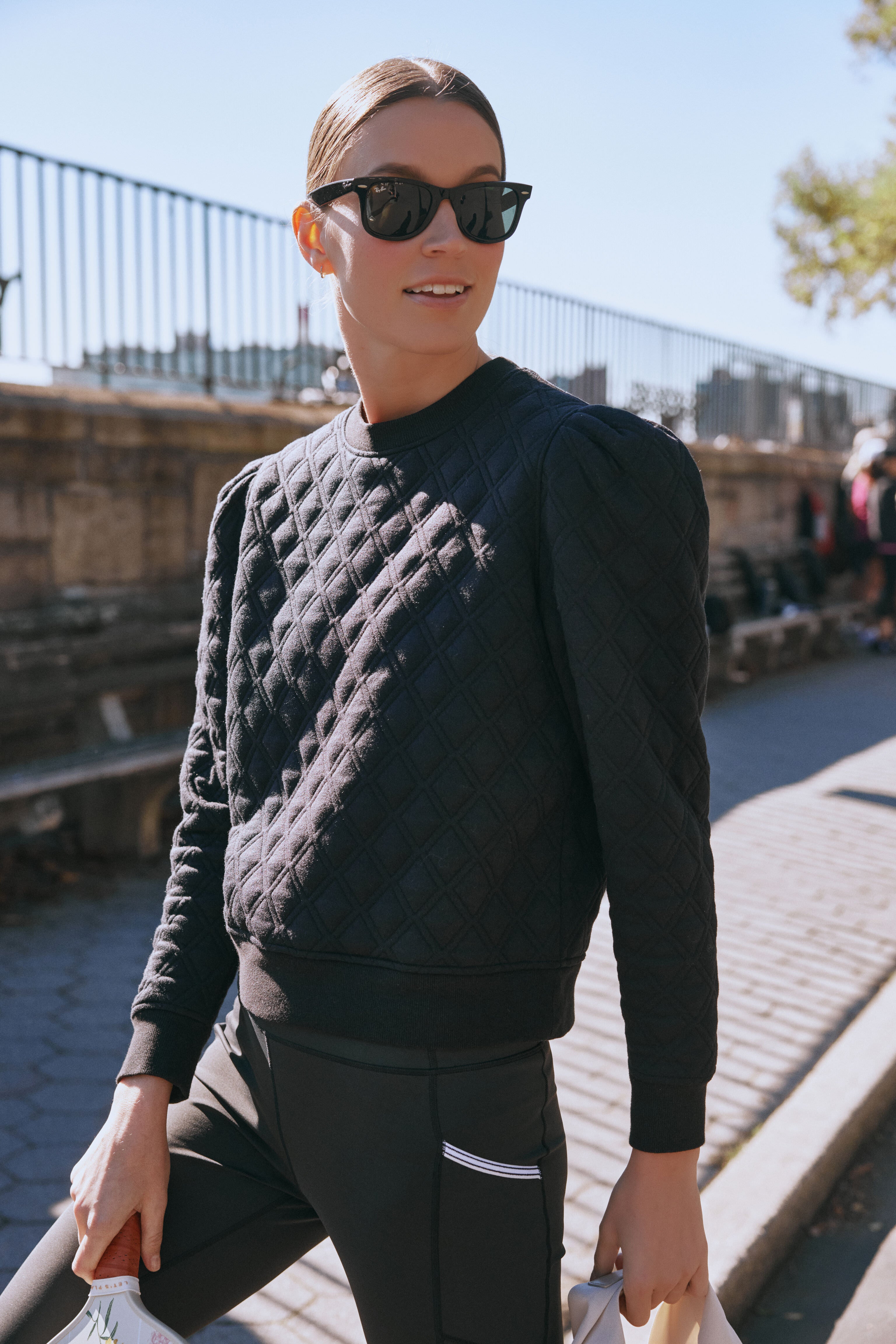 Black Puff Sleeve Campbell Pullover-Get Girly