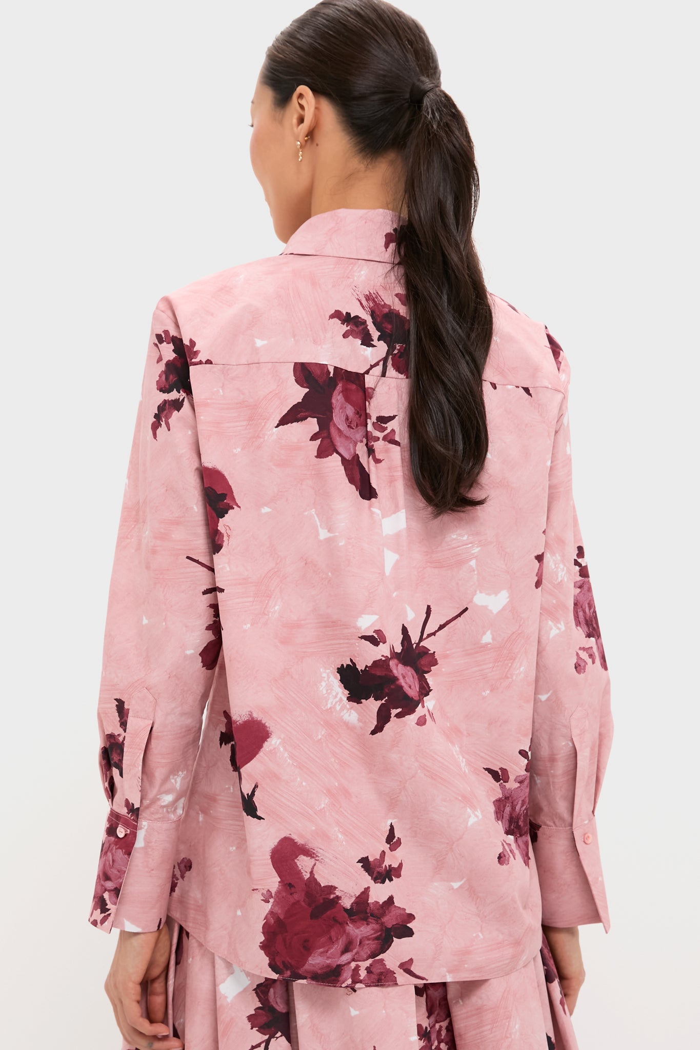 Abstract Rose Slipper Pink Long Sleeve Shirt-Get Girly