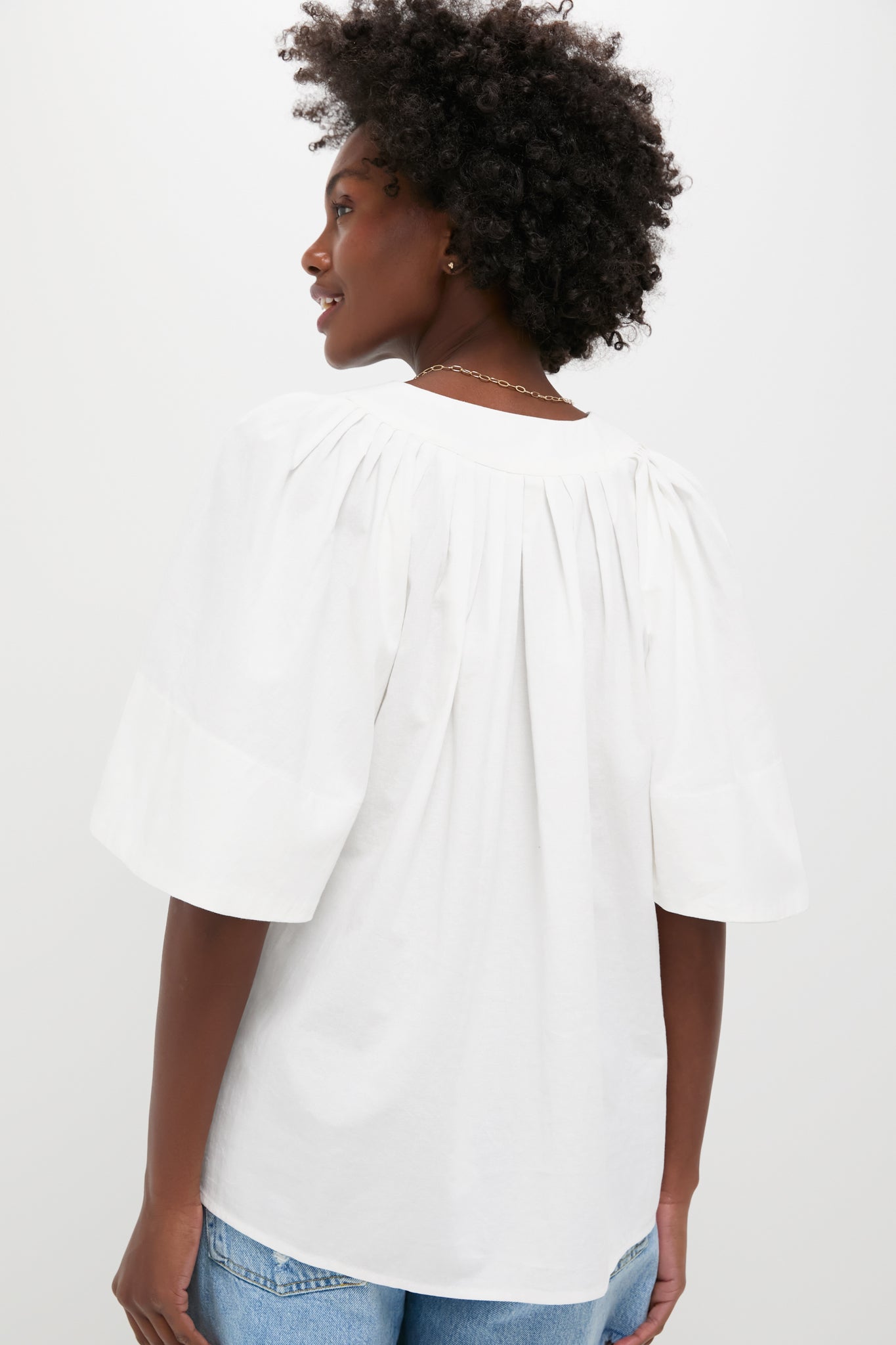 White Finley Flutter Sleeve Top-Get Girly
