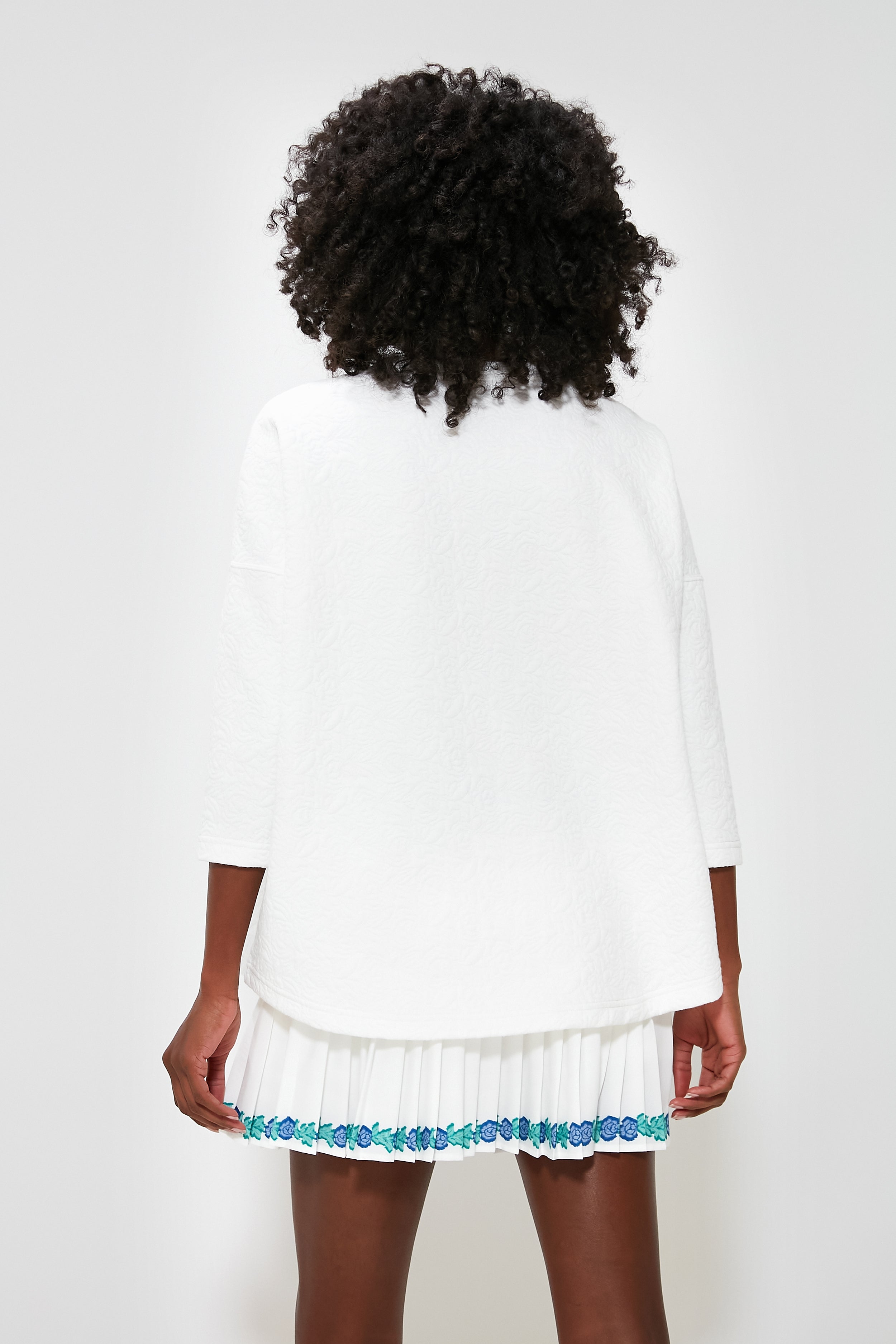 White Quilted Paisley Ally Swing Sweatshirt-Get Girly