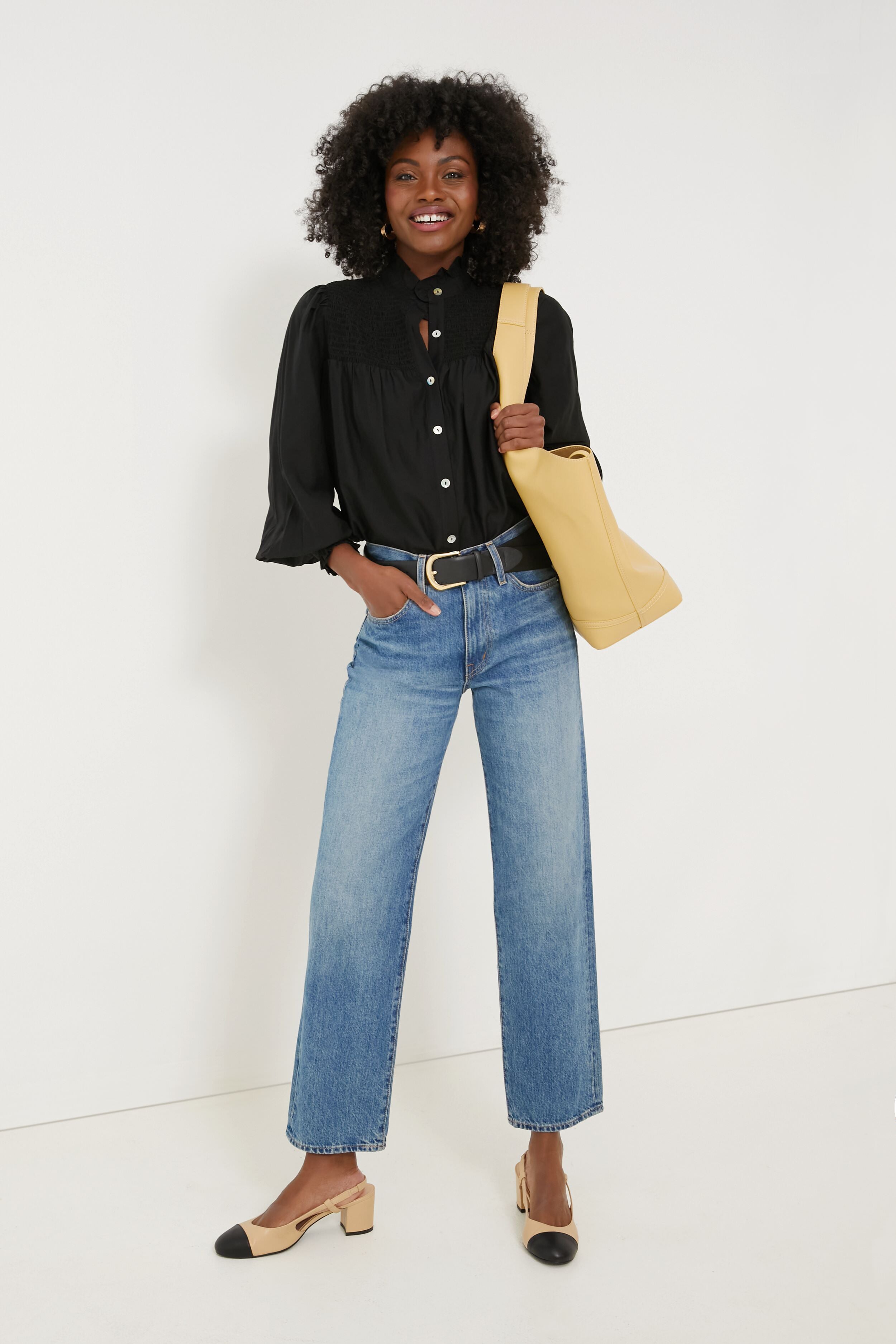 Black Jaia Smocked Blouse-Get Girly