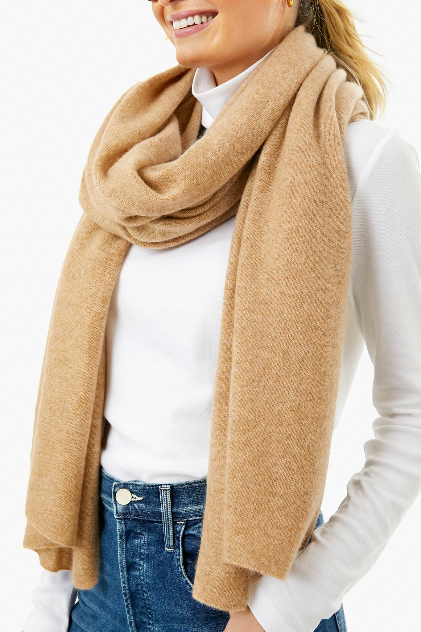 Camel Heather Cashmere Travel Wrap-Get Girly
