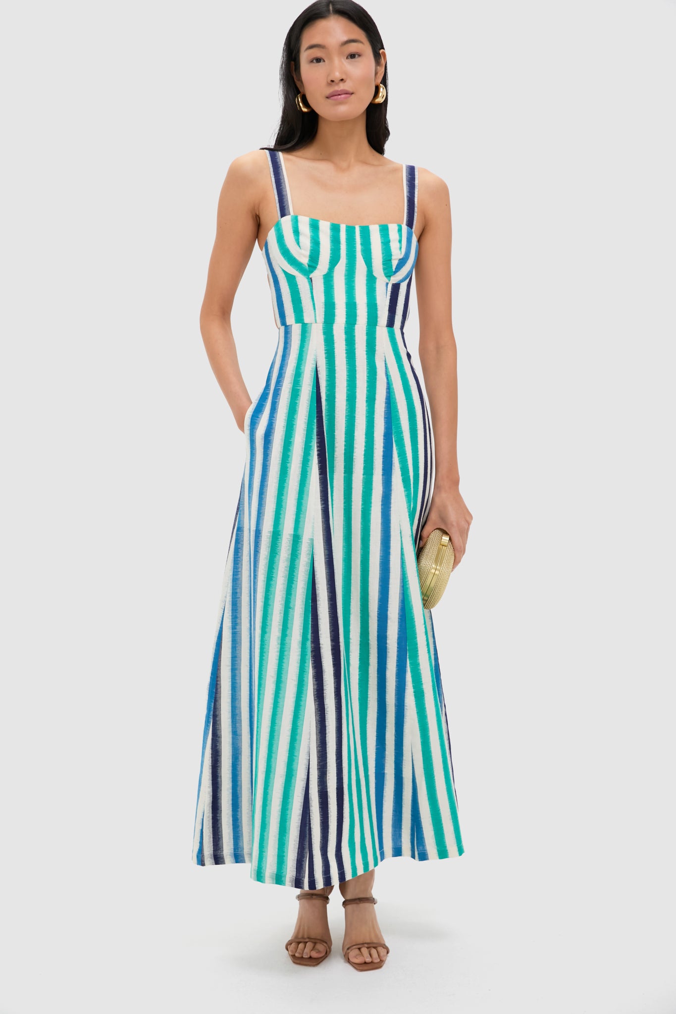 Ocean Ikat Stripes Azzurra Dress-Get Girly