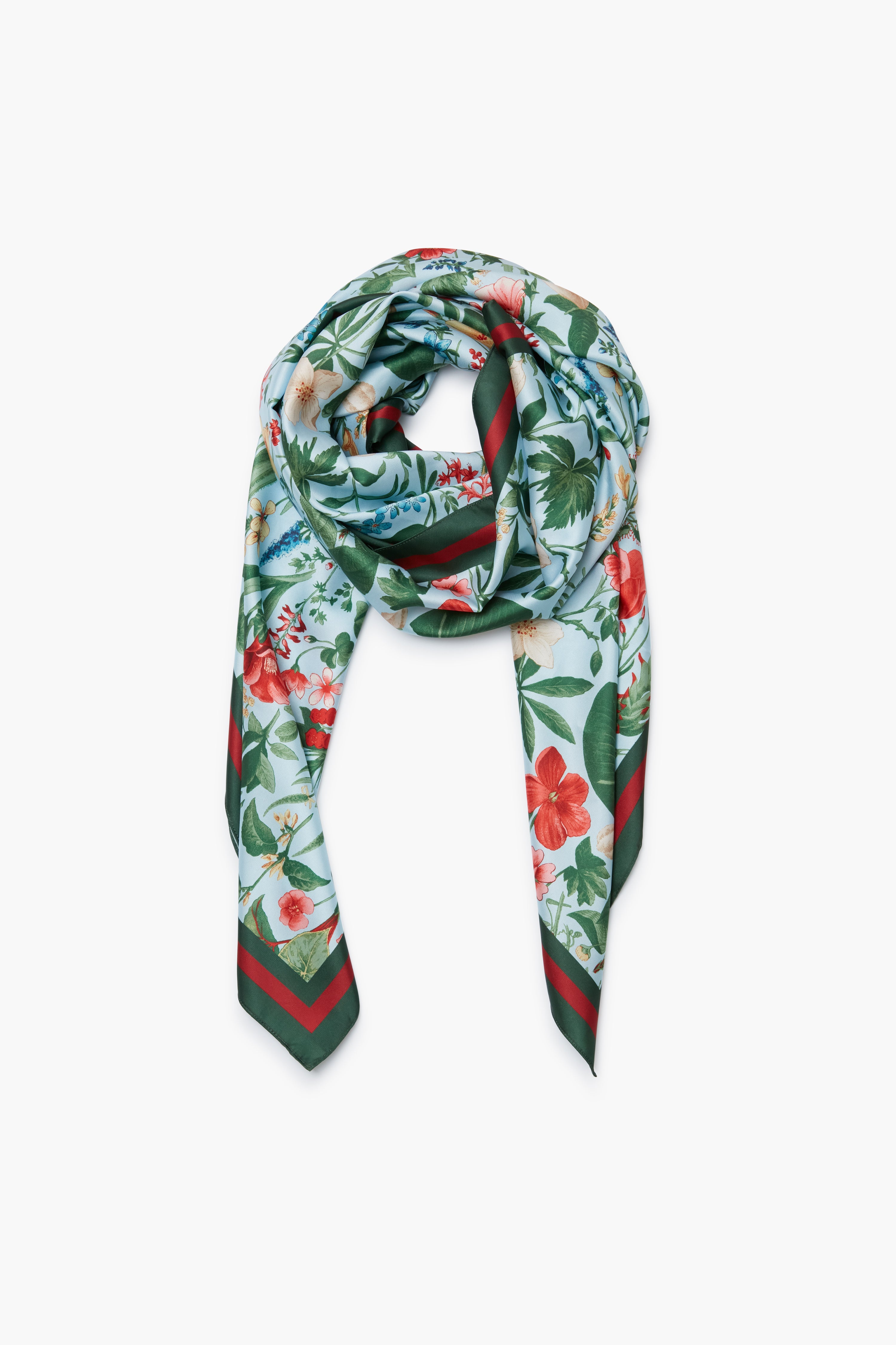 Blue Blooming Botanical Scarf-Get Girly