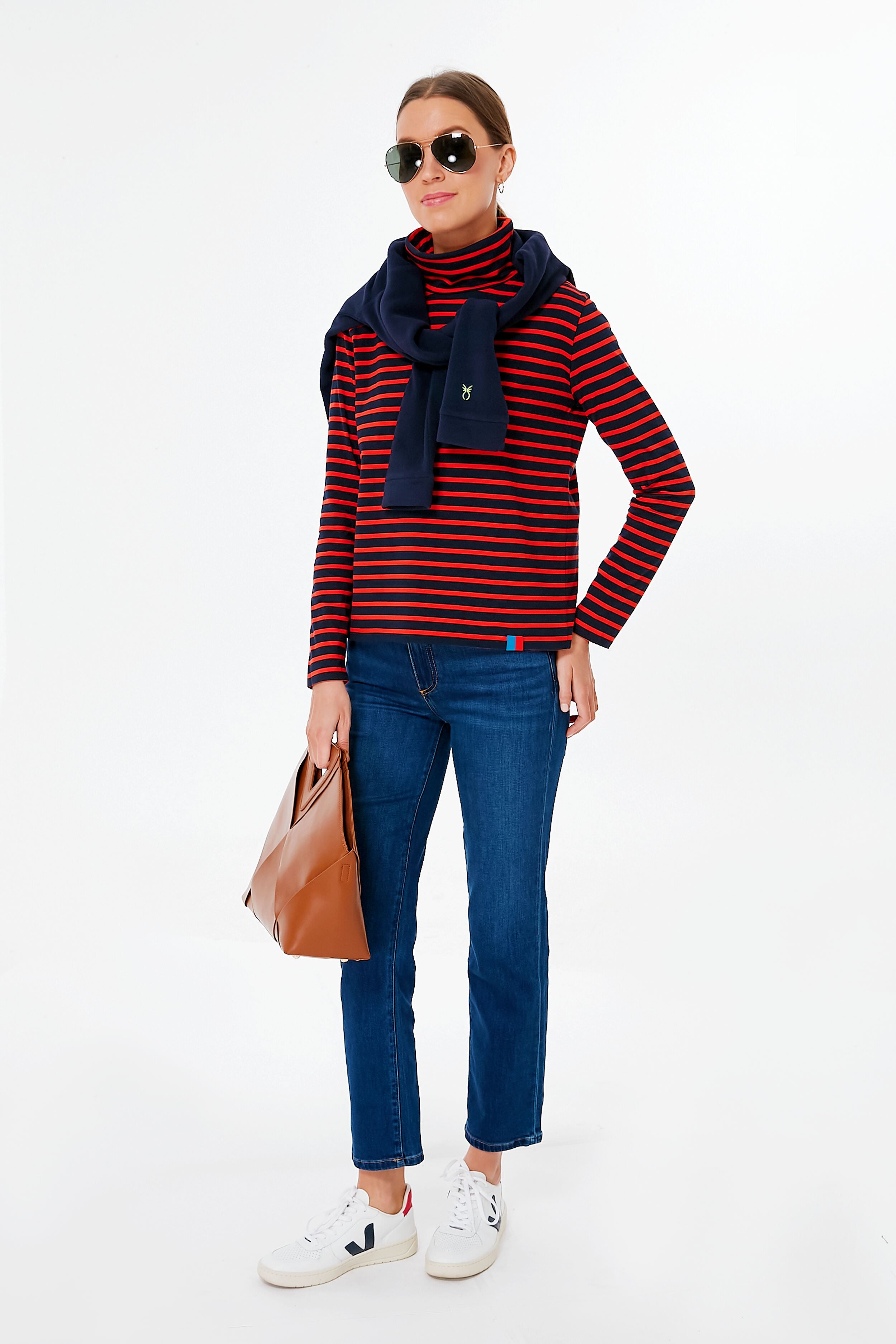 The Turtleneck Navy Poppy-Get Girly