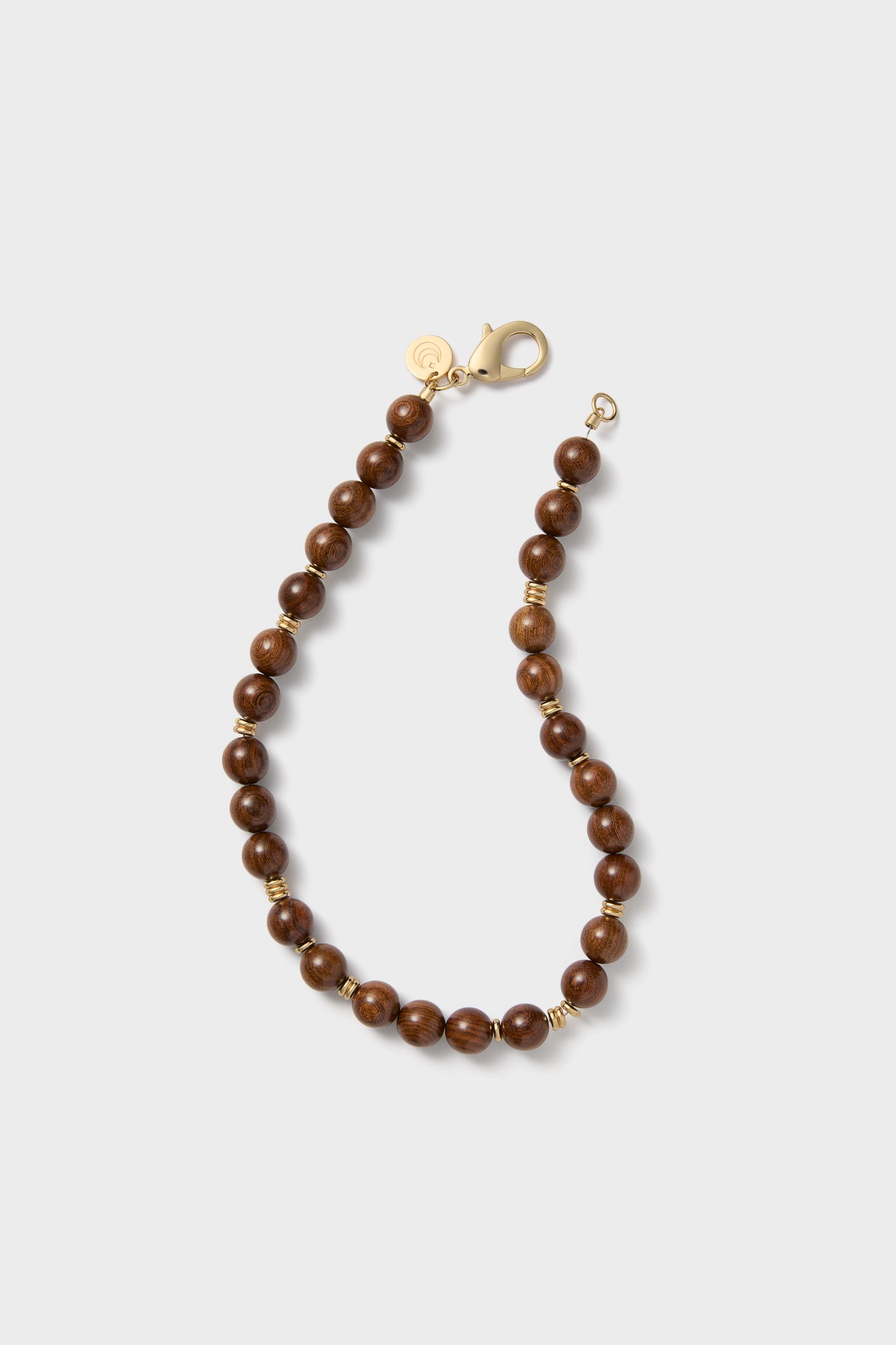 Wood and Gold Beaded Necklace-Get Girly