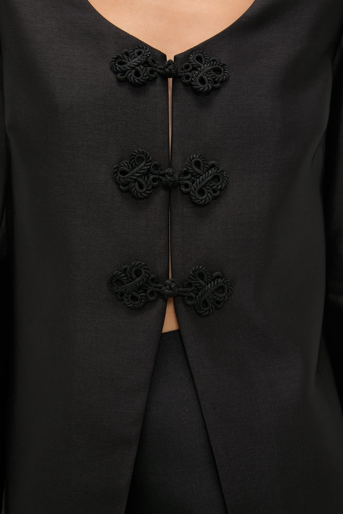 Black Dupioni Long Sleeve Carrico Top-Get Girly