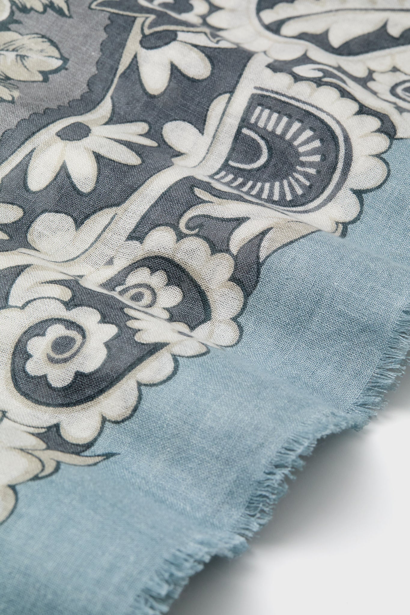 Blue Filigree Silk Cashmere Blend Large Scarf-Get Girly