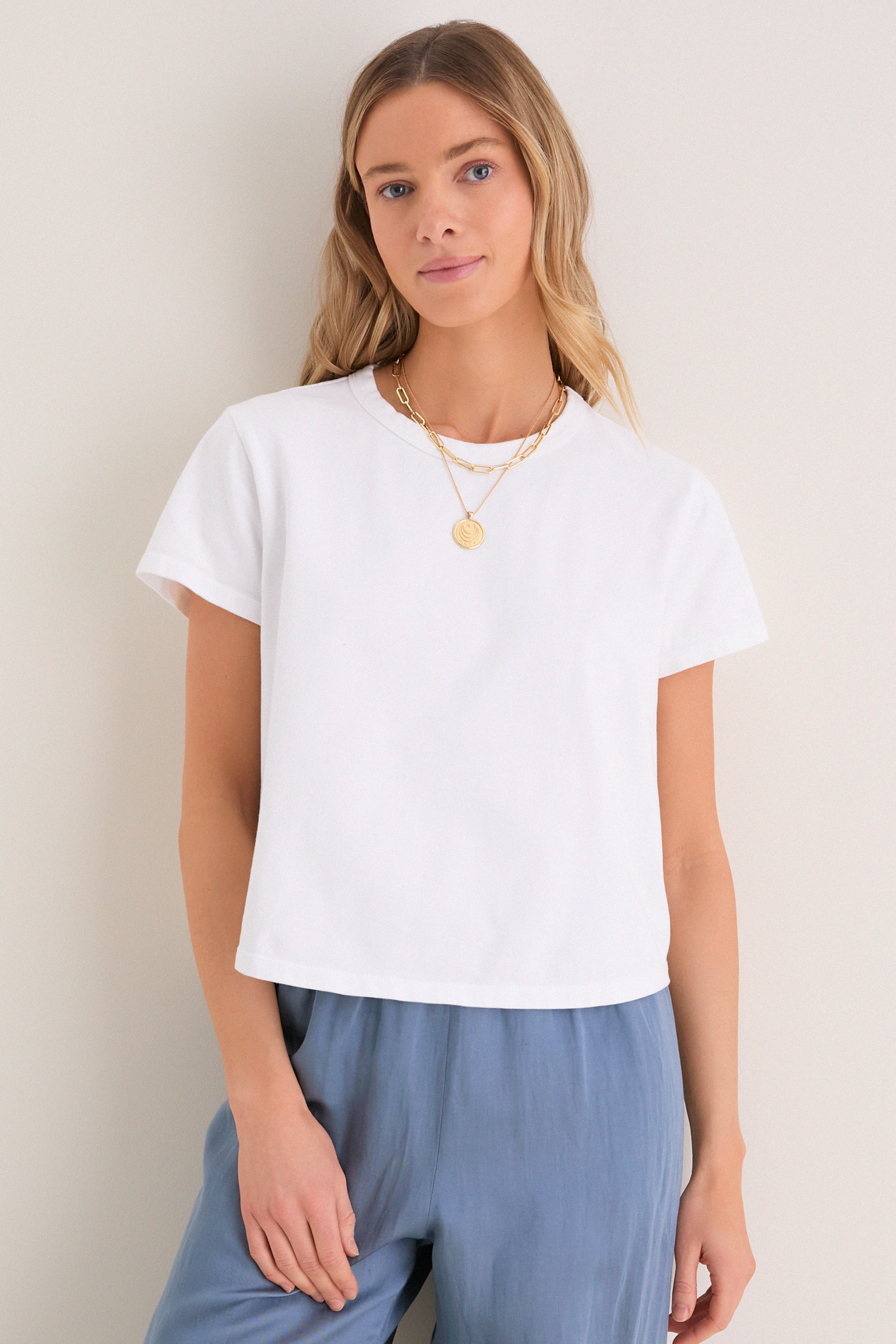 White Parker Classic Tee-Get Girly