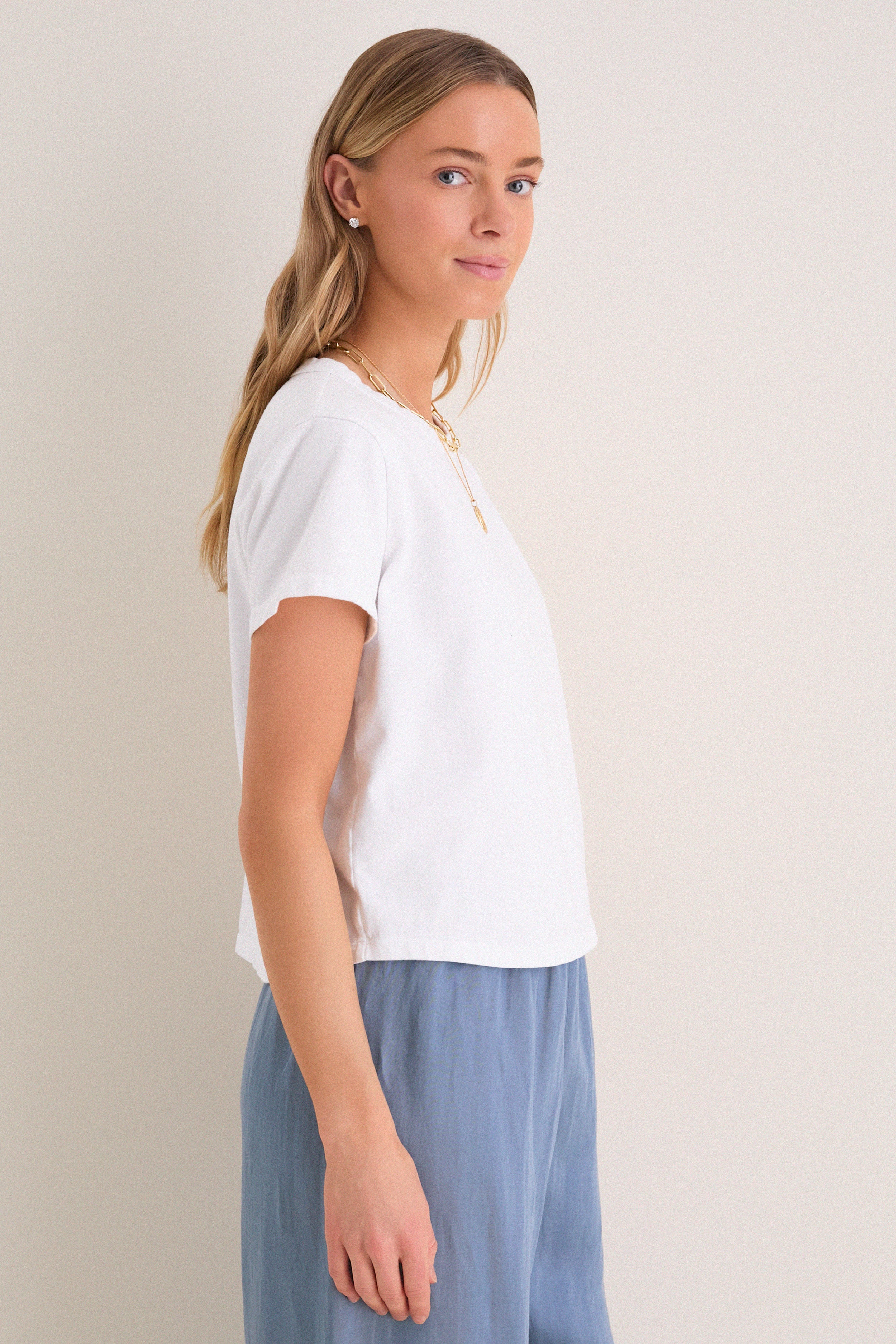 White Parker Classic Tee-Get Girly