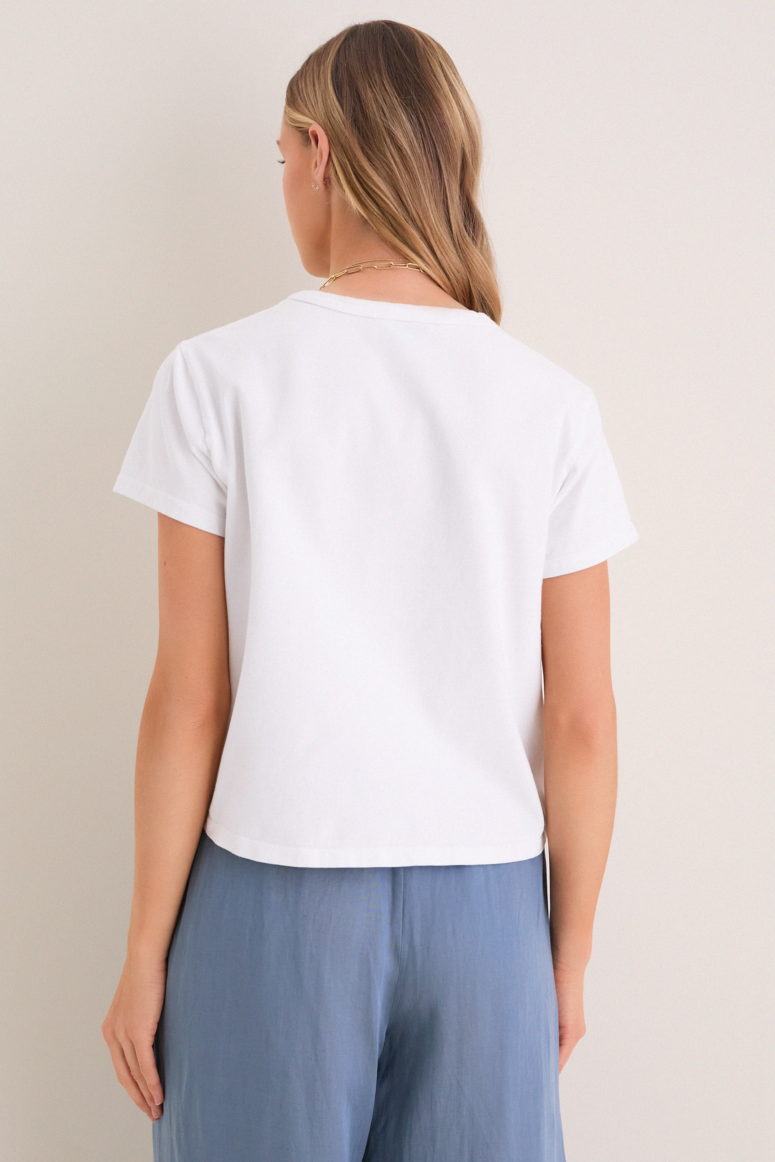 White Parker Classic Tee-Get Girly