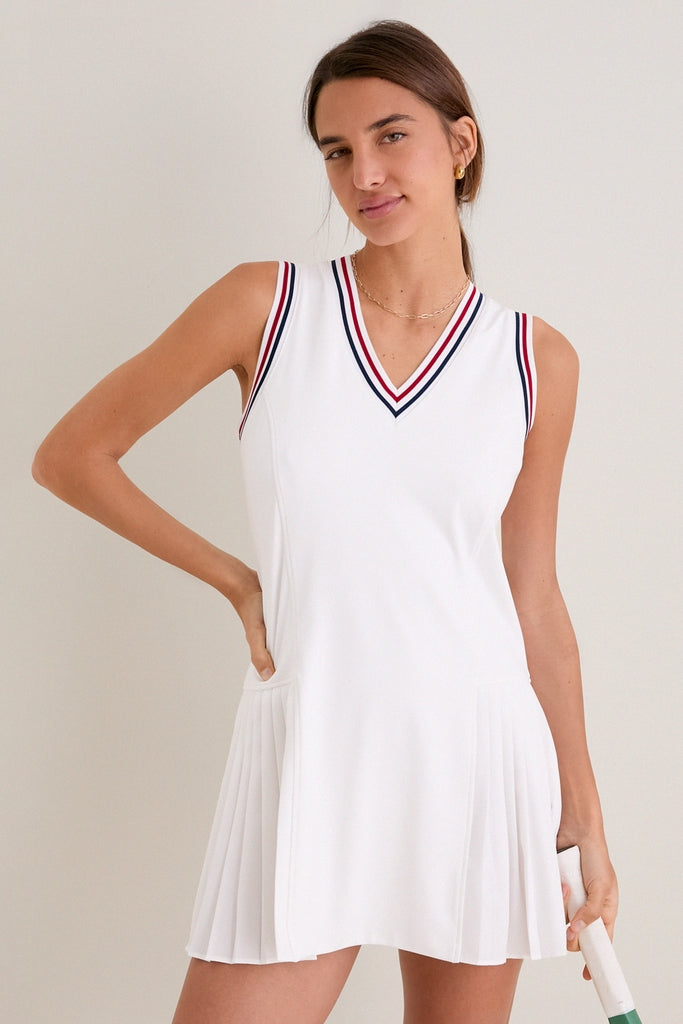 Americana Stripe Performance Jersey Kemper Tennis Dress-Get Girly