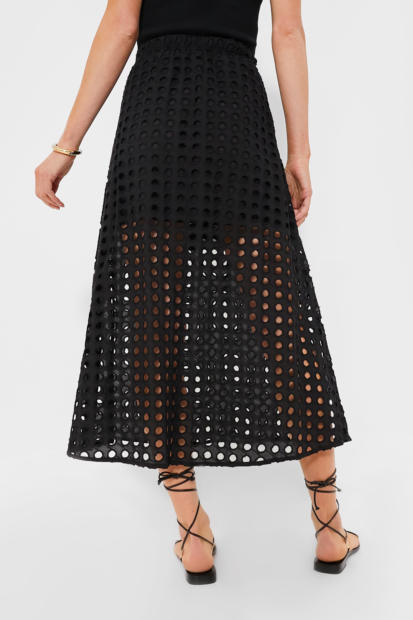 Black Cotton Eyelet Eve Skirt-Get Girly