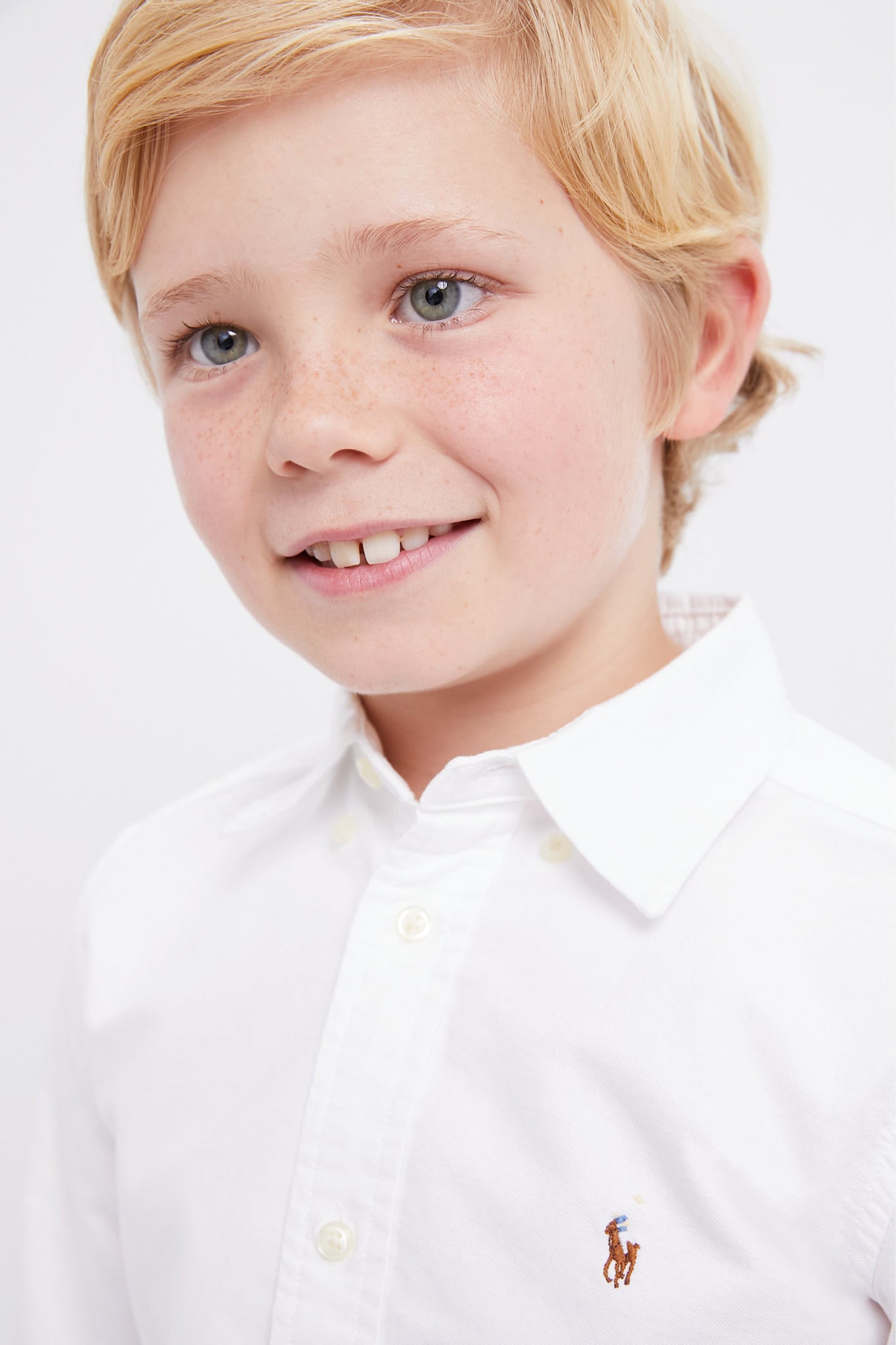 Boys White Long-Sleeve Oxford Button-Down Sportshirt-Get Girly