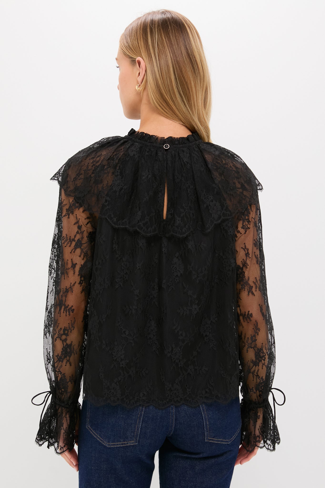 Black Casandra Lace Blouse-Get Girly