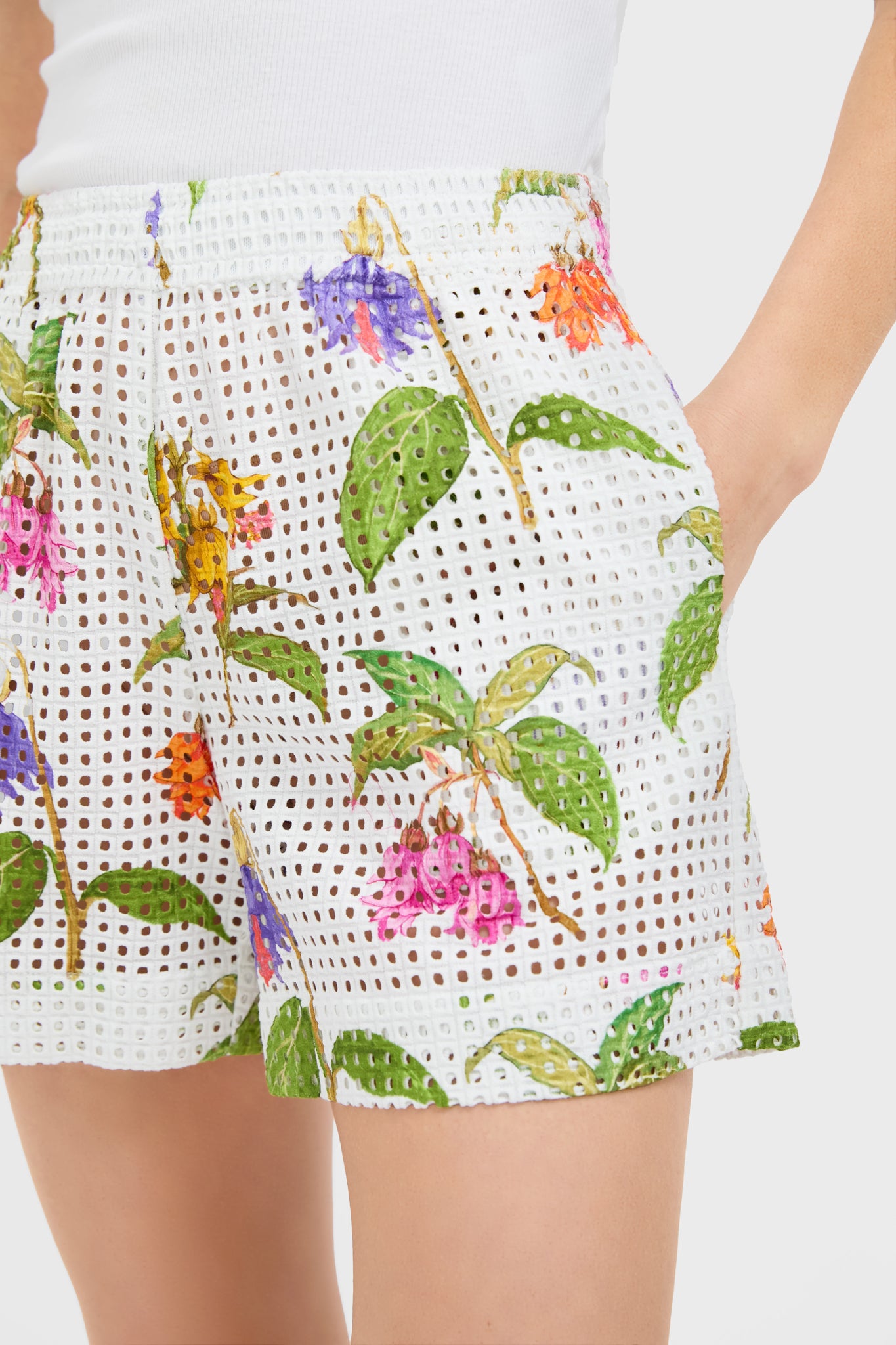 White Magnifica Bizzy Anglaise Shorts-Get Girly