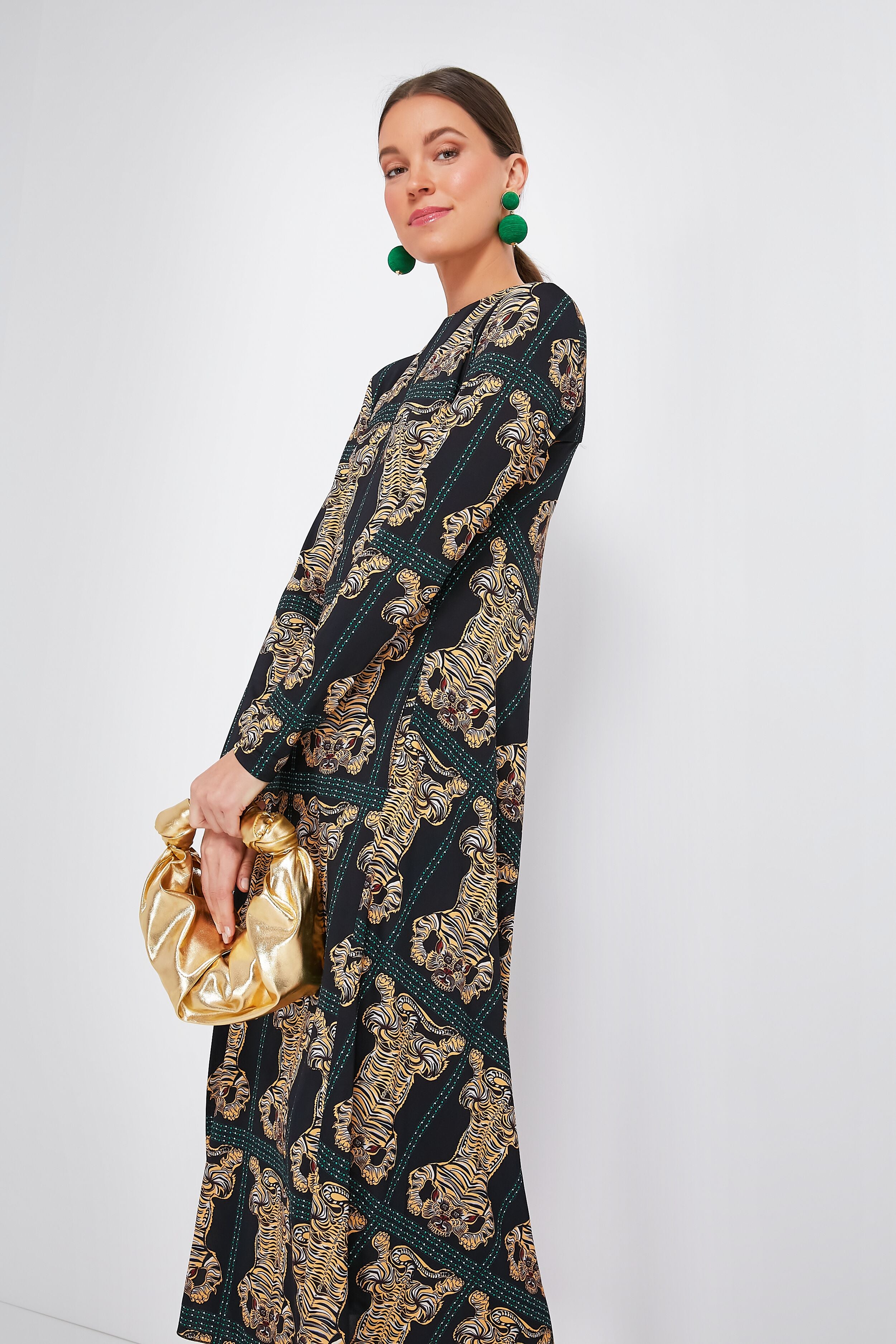 Tiger Tiles Black Drifter Dress-Get Girly