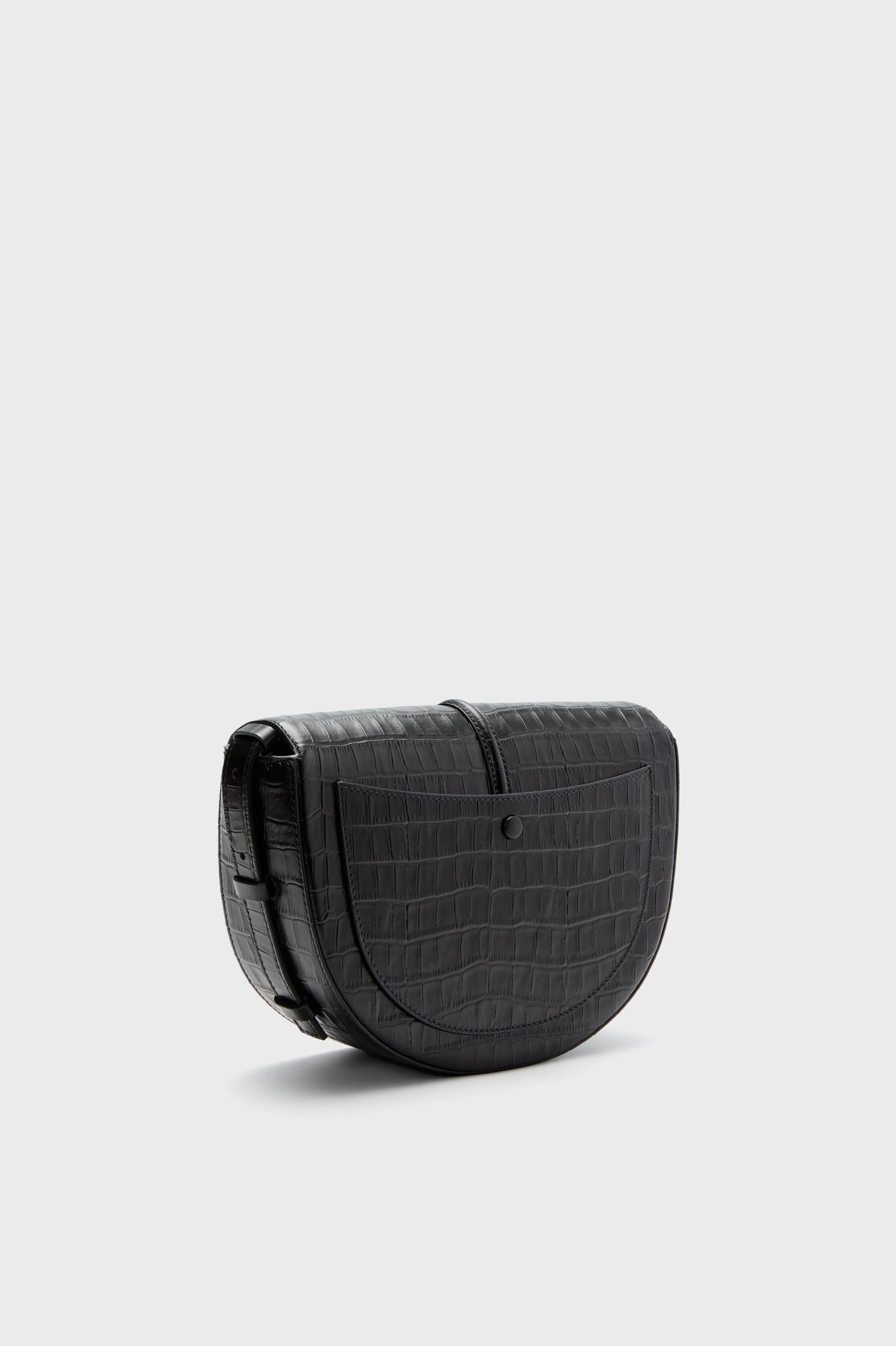 Black Croc Tokyo Saddle Bag-Get Girly