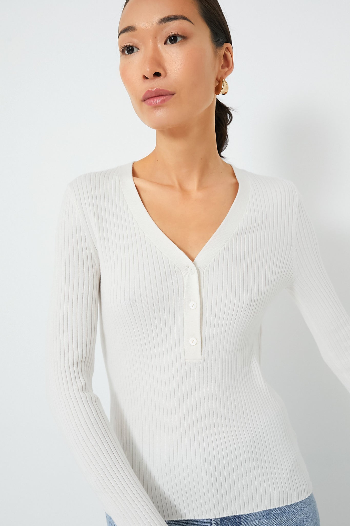 Winter White Hendrix Henley-Get Girly