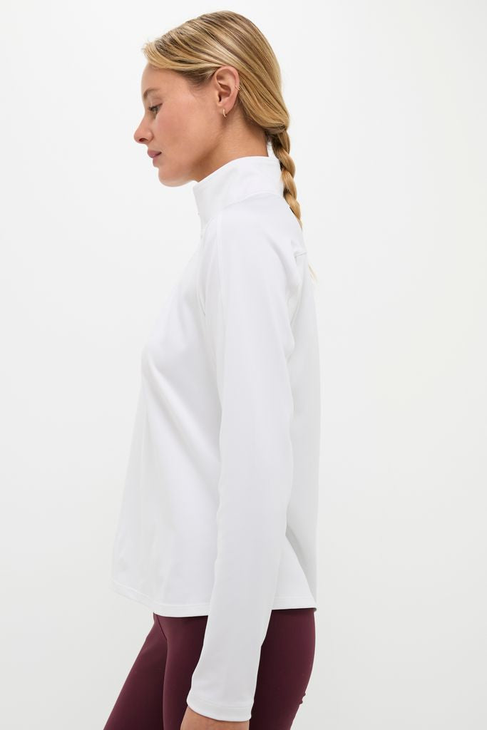 White Performance Jersey Carver Quarter Zip Tee-Get Girly