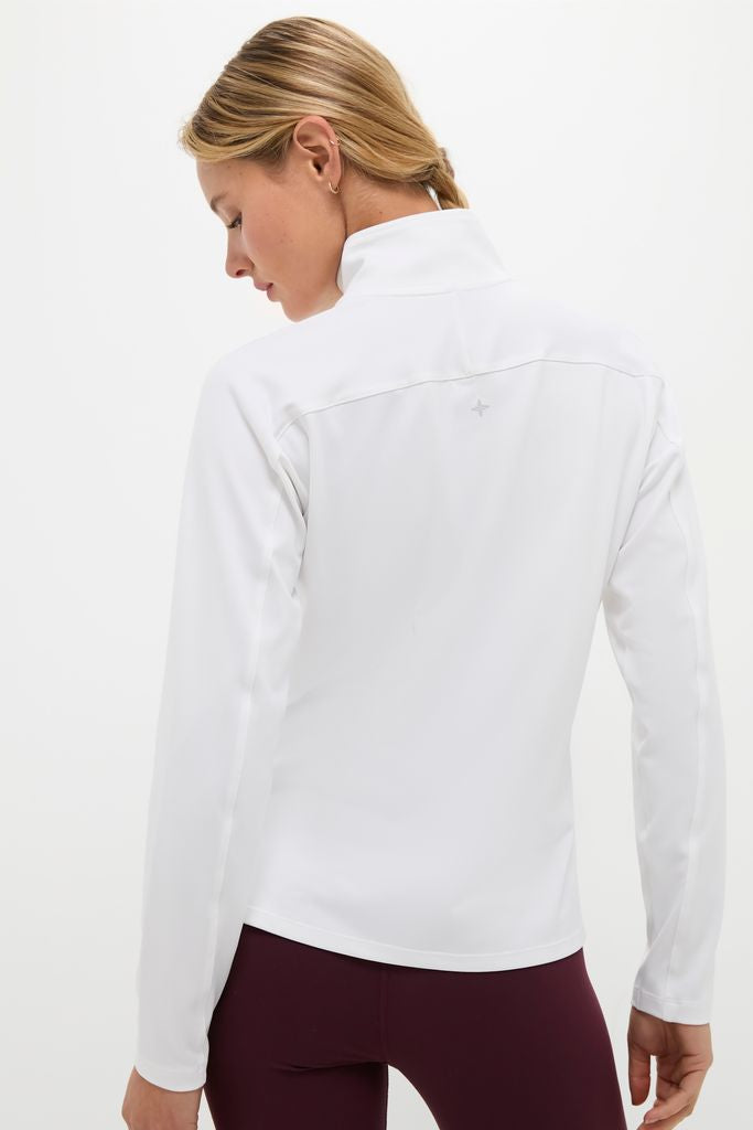 White Performance Jersey Carver Quarter Zip Tee-Get Girly