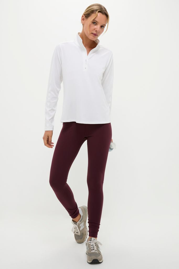 White Performance Jersey Carver Quarter Zip Tee-Get Girly