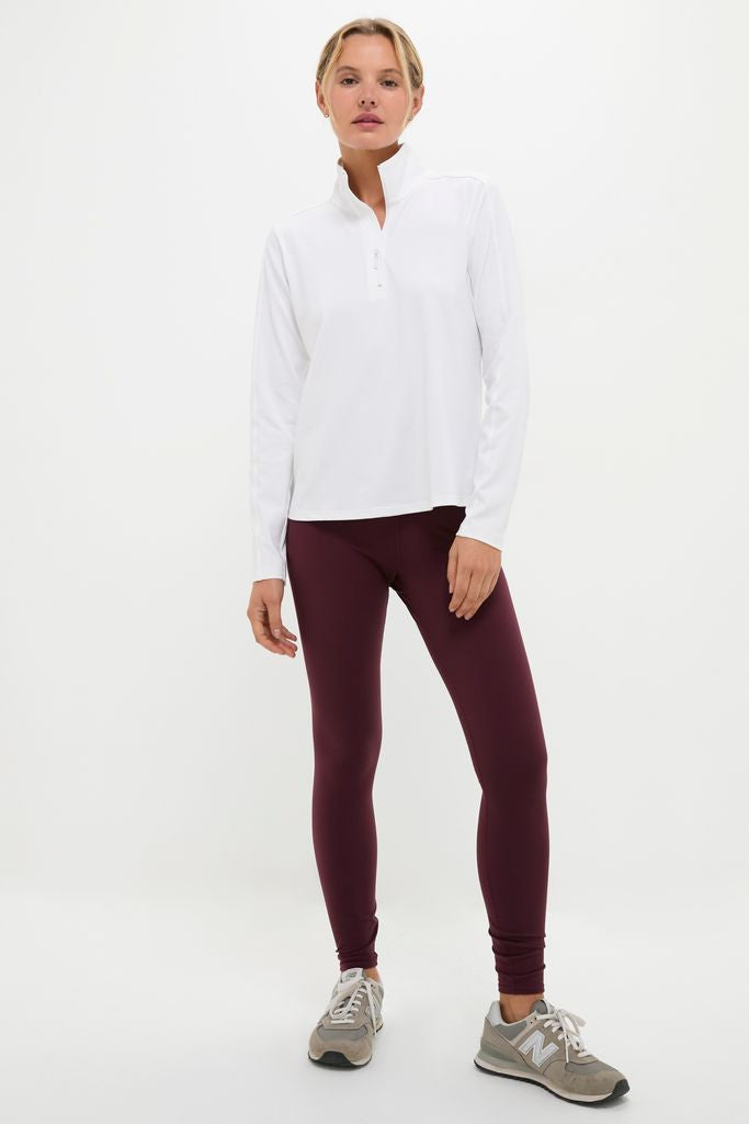 White Performance Jersey Carver Quarter Zip Tee-Get Girly