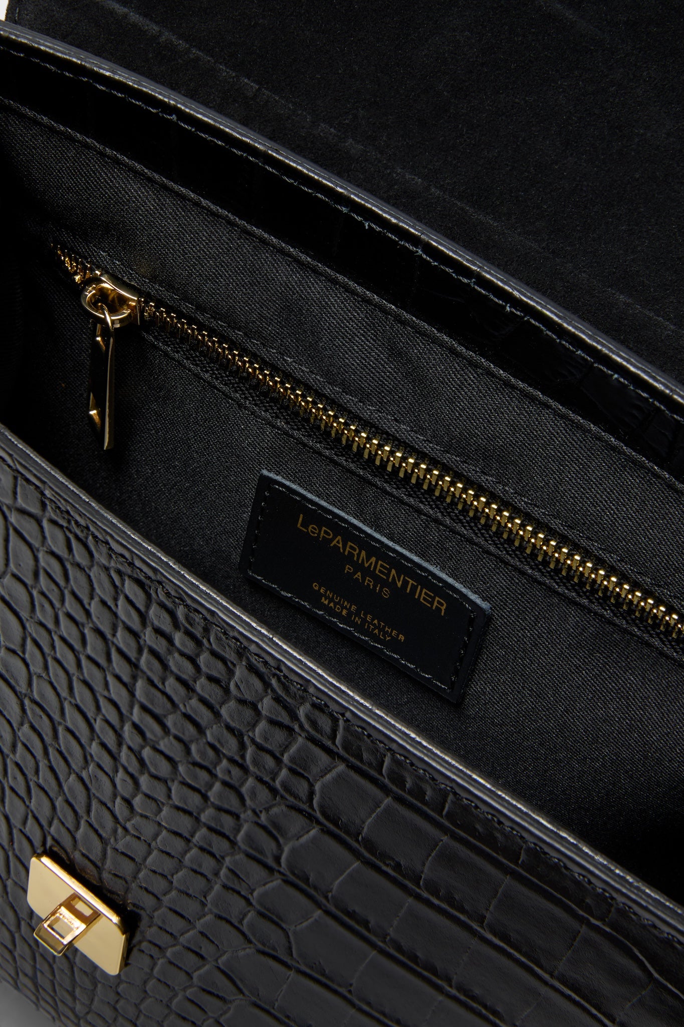 Black Bombo Croco Top Handle Satchel Bag-Get Girly