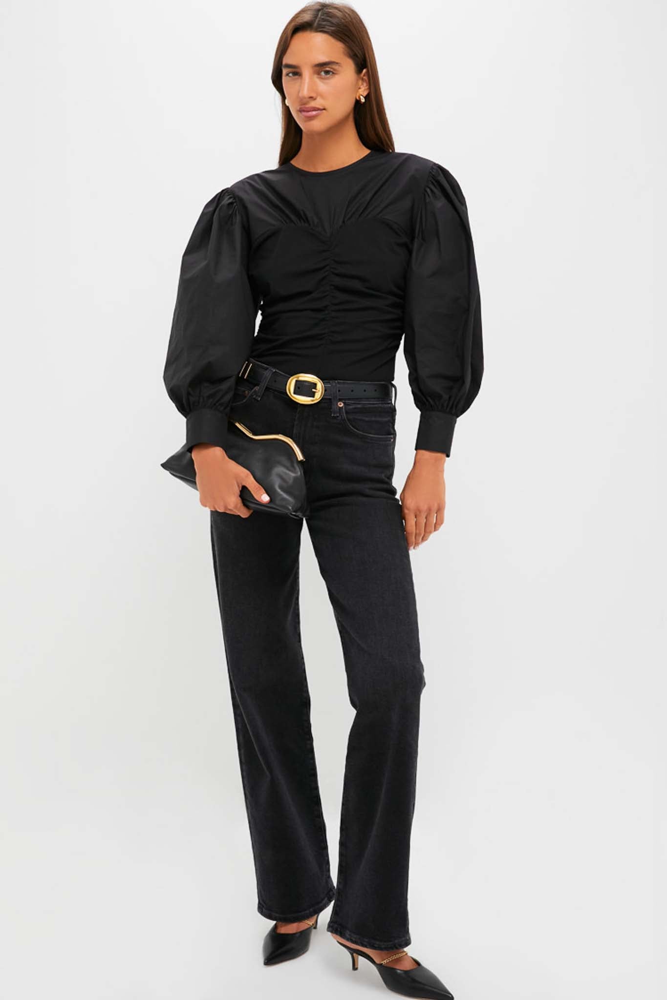 Black Mixed-Media Anita Blouse-Get Girly