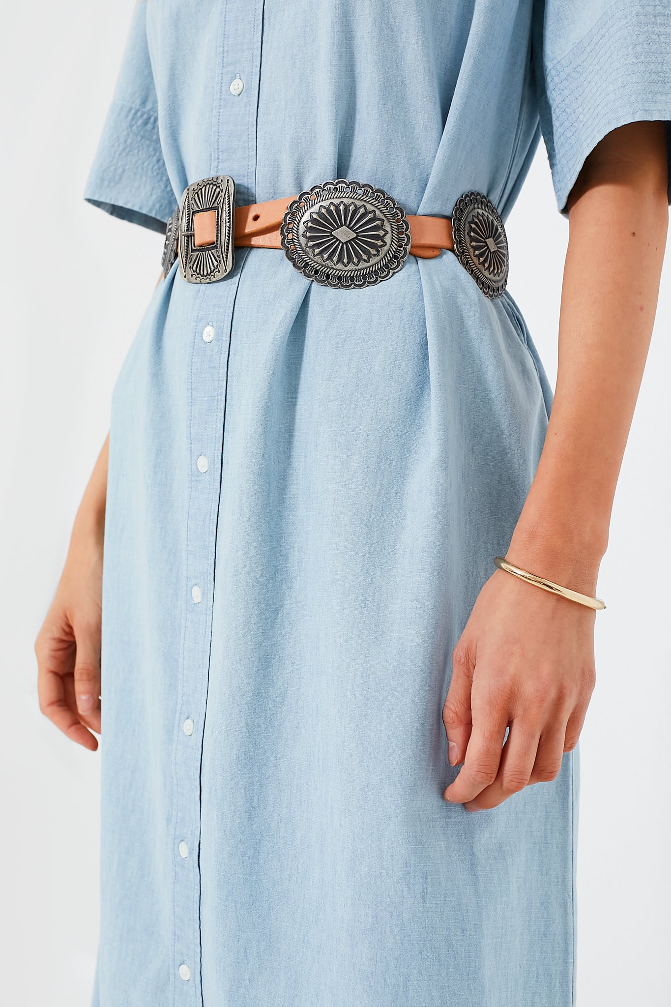 Natural Distressed Leather Belt-Get Girly