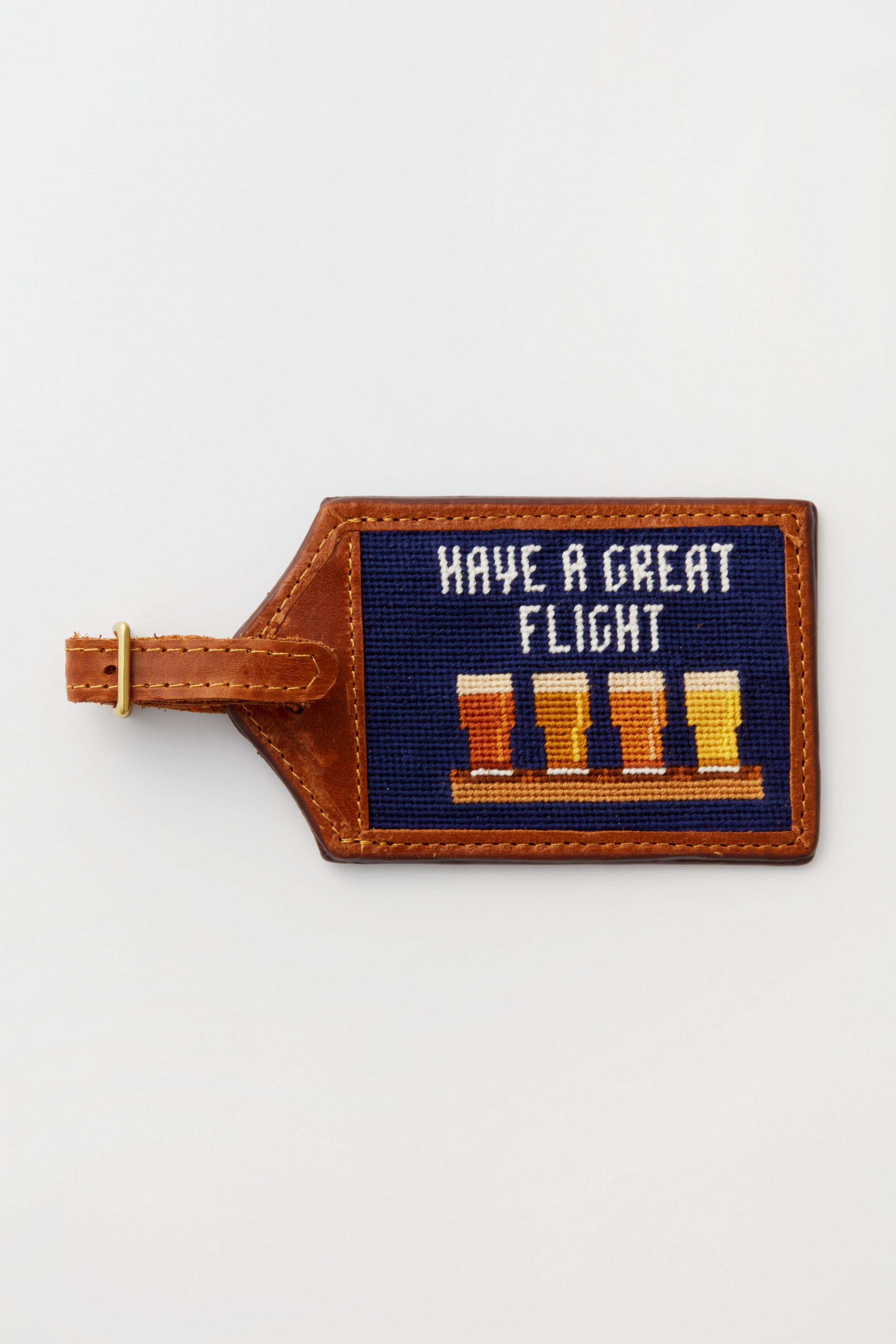Beer Flight Needlepoint Luggage Tag-Get Girly