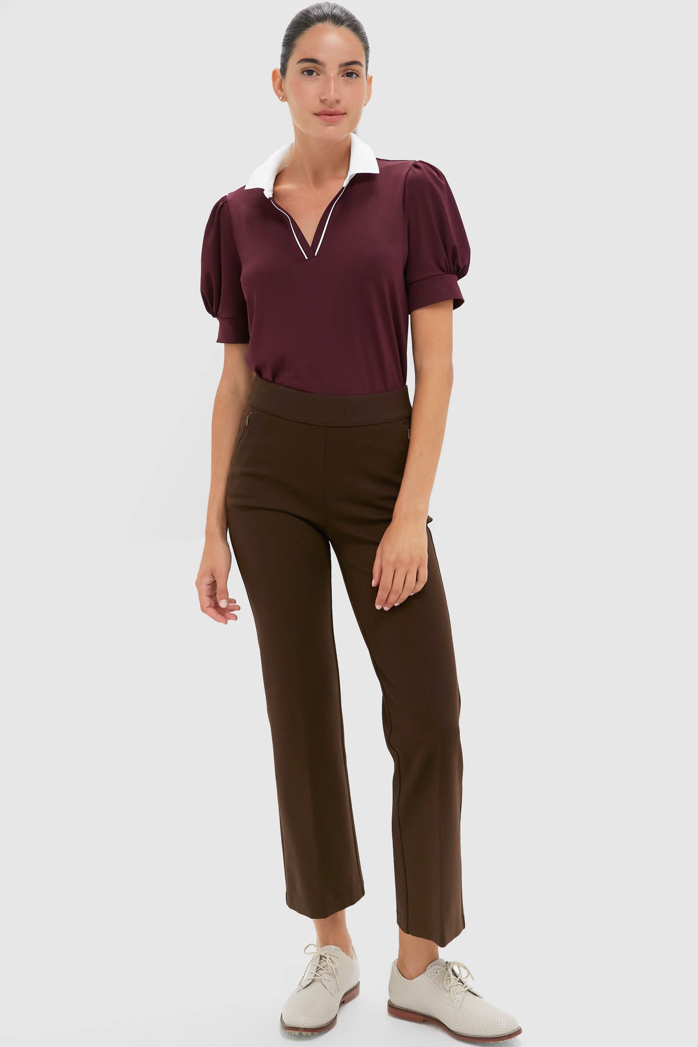 Winetasting Puff Sleeve Performance Jersey Caroline Polo-Get Girly