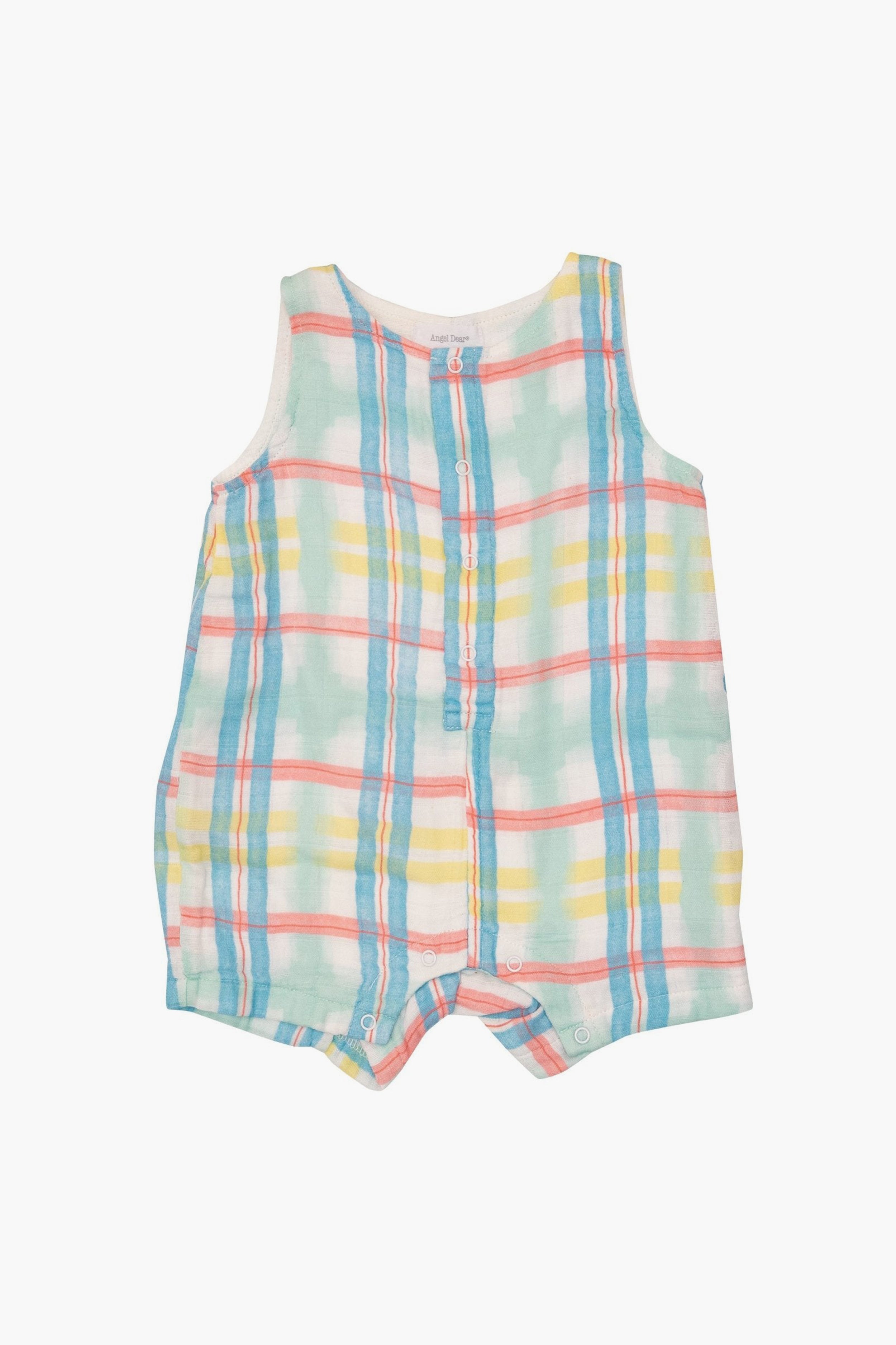 Beach Plaid Shortie Romper-Get Girly