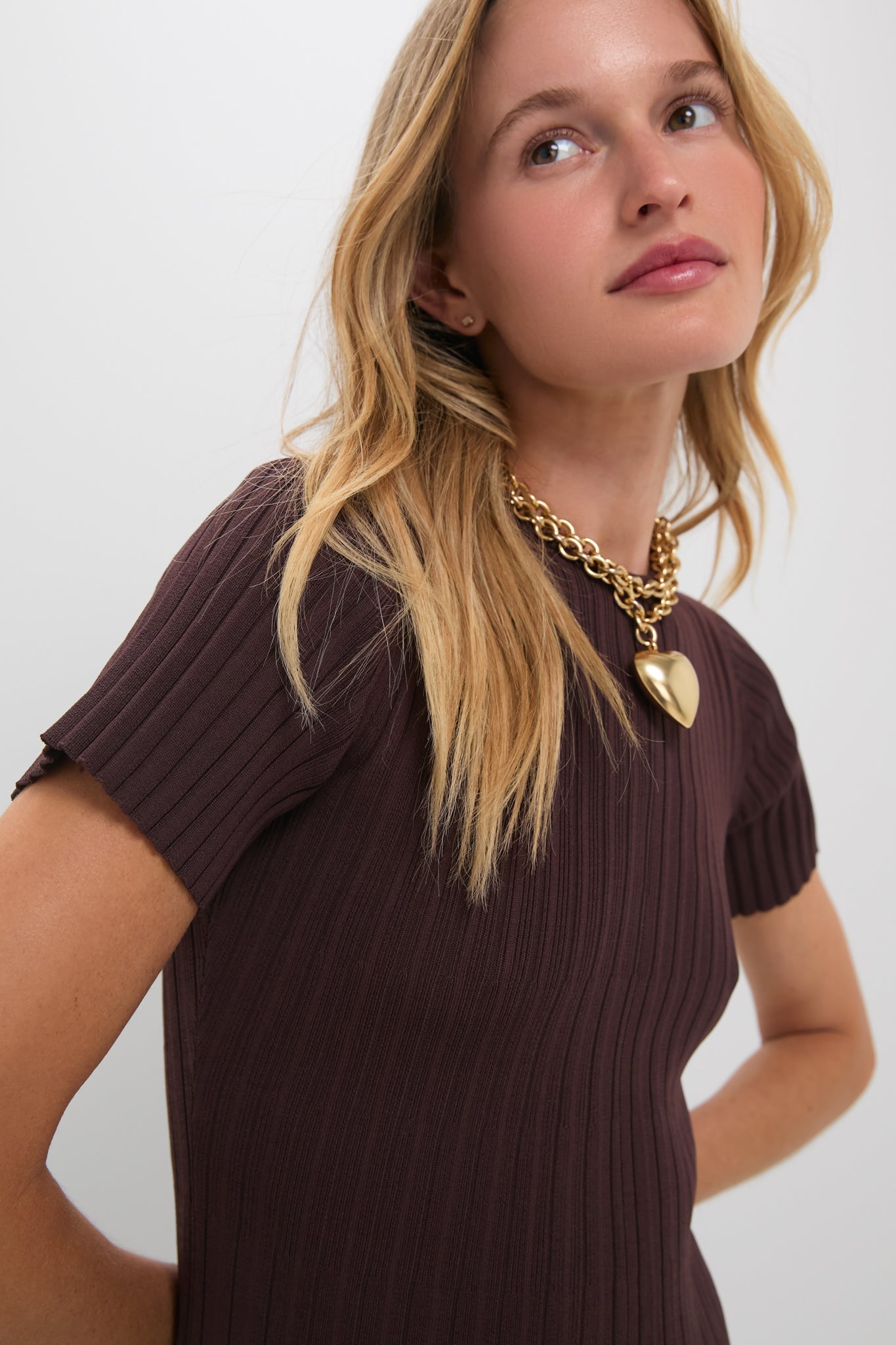 Chocolate Knit Murphy Swing Midi Dress-Get Girly