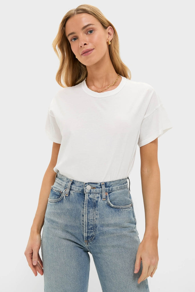 White Presley Boyfriend Tee-Get Girly