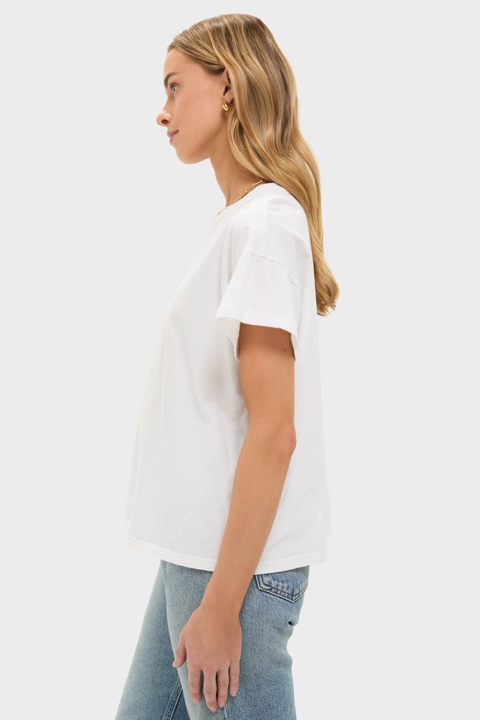 White Presley Boyfriend Tee-Get Girly