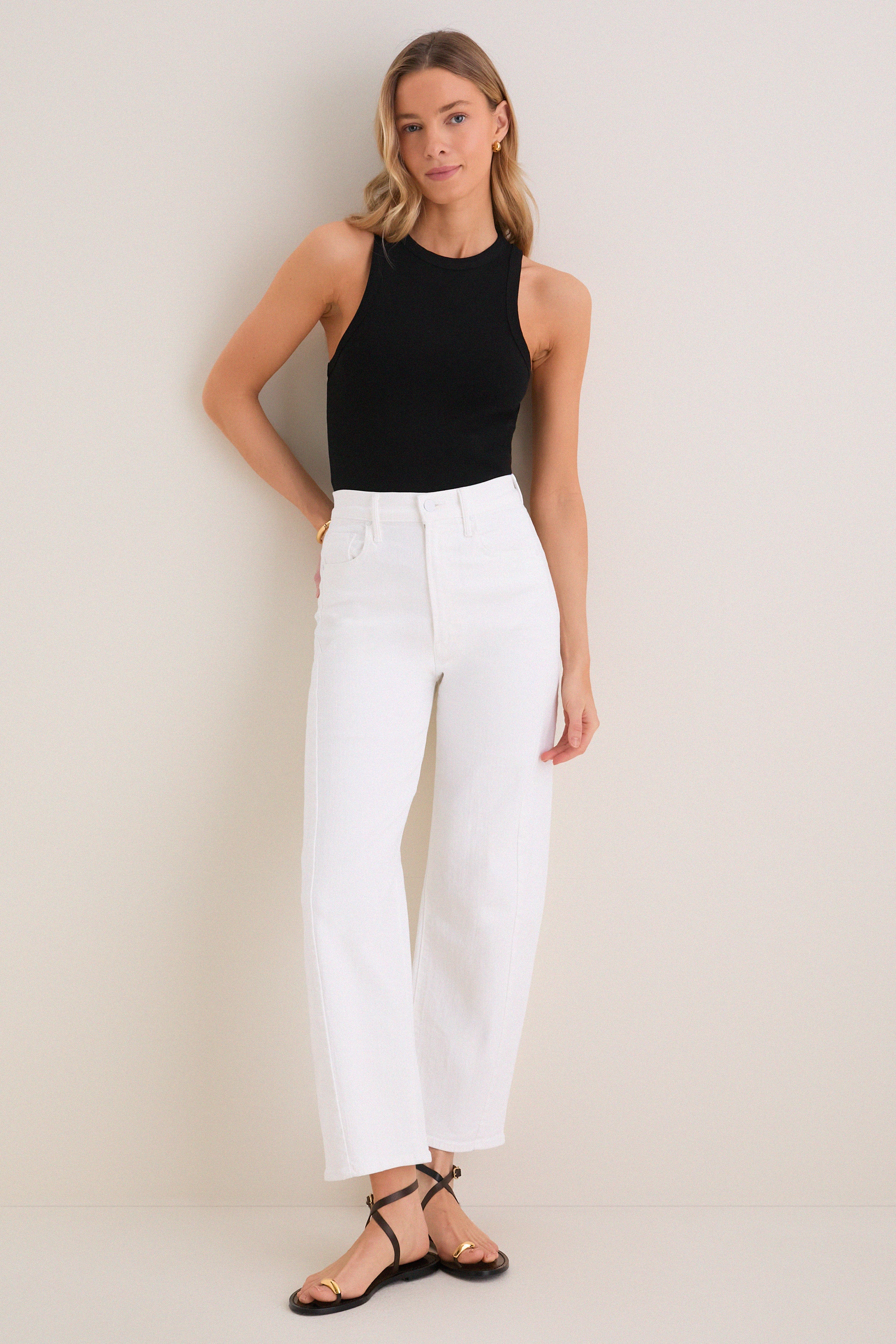 Black Foley Rib Racerback Tank-Get Girly