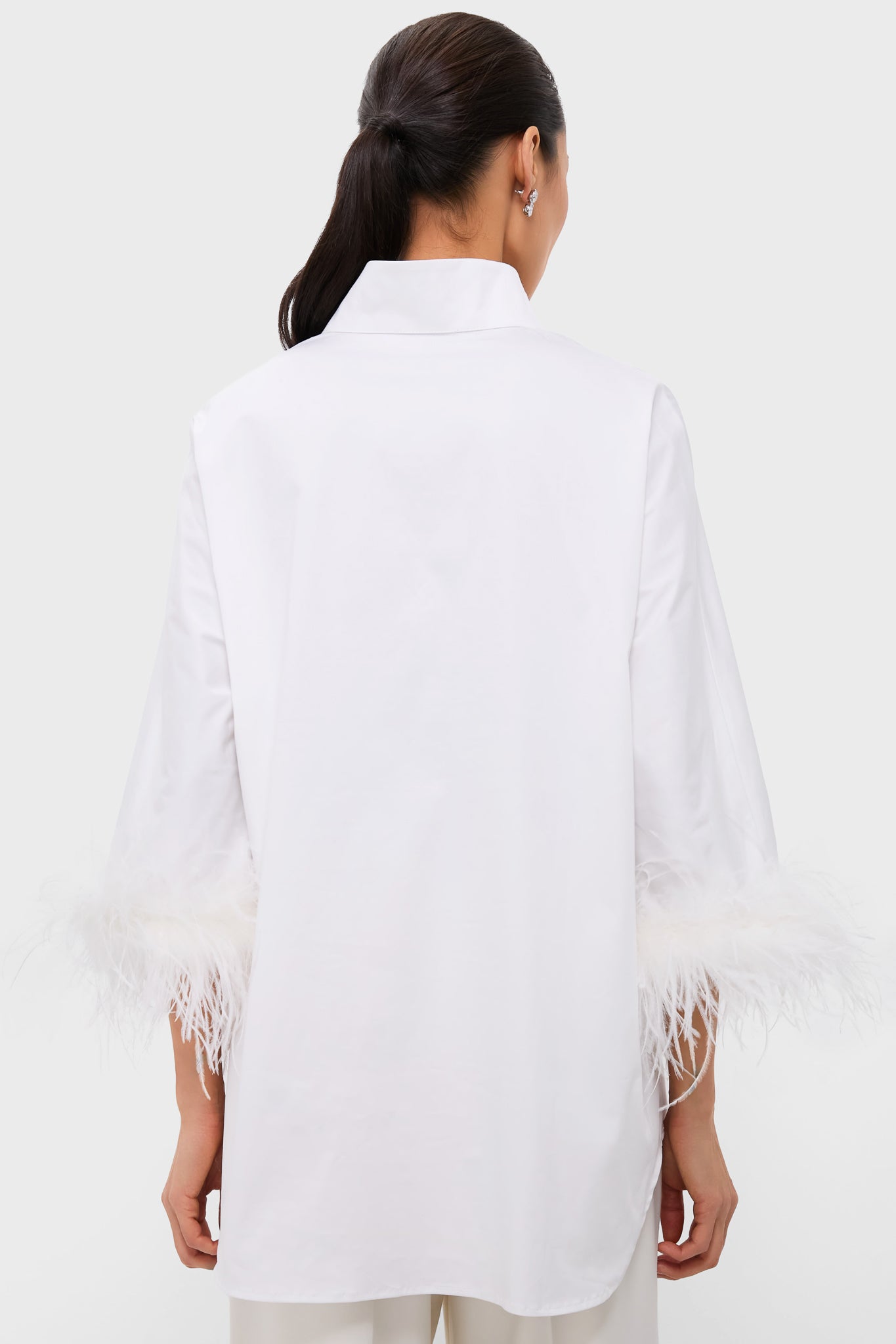 White Feather Willow Blouse-Get Girly