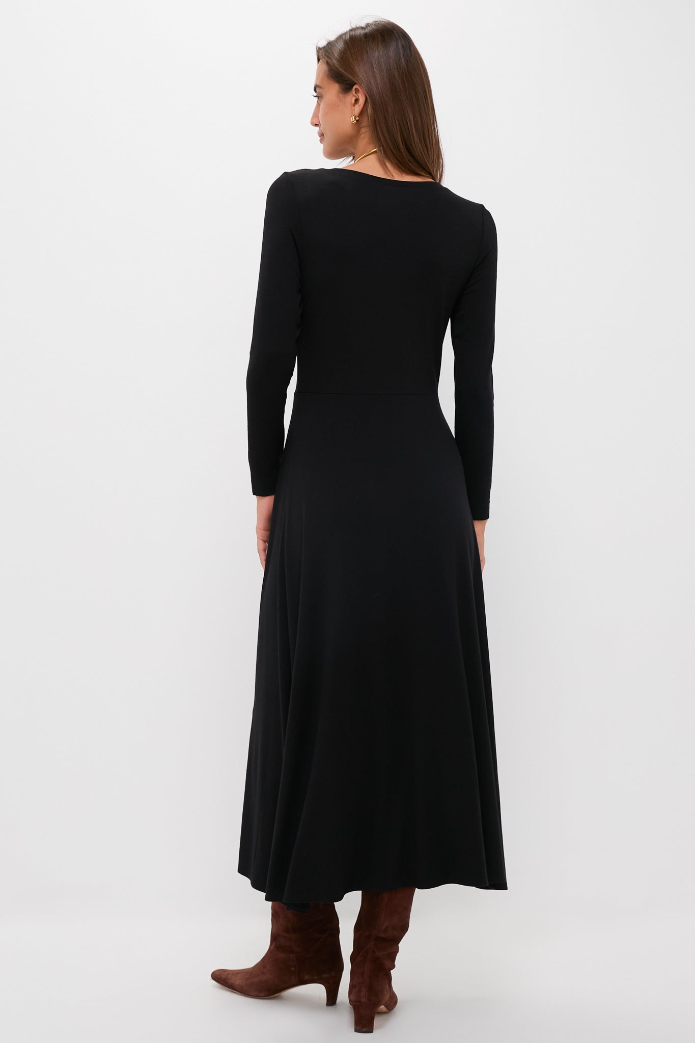 Black Long Sleeve Sara Maxi Dress-Get Girly