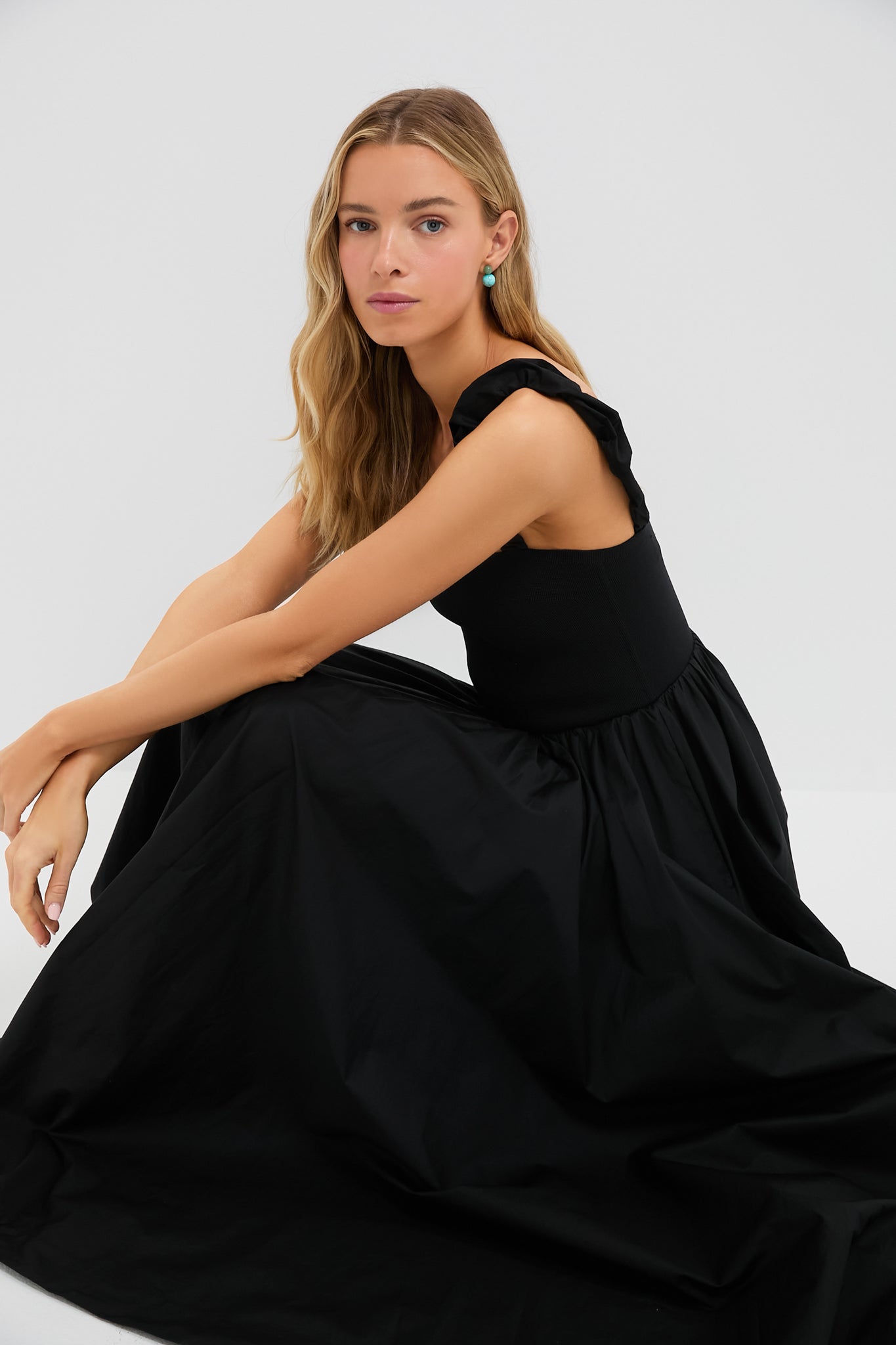 Black Mixed Media Adela Gown-Get Girly
