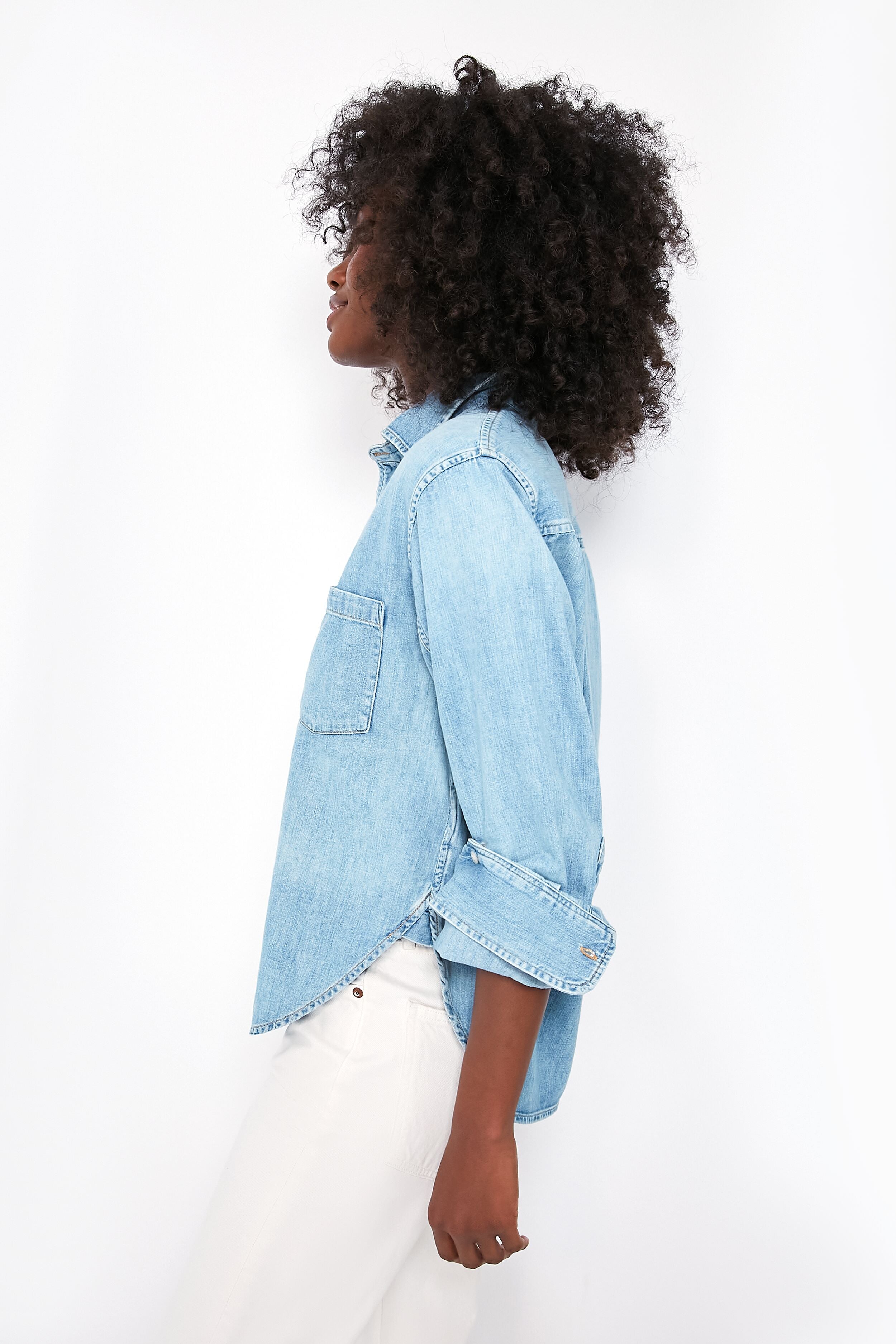 Tide Kayla Shrunken Denim Shirt-Get Girly