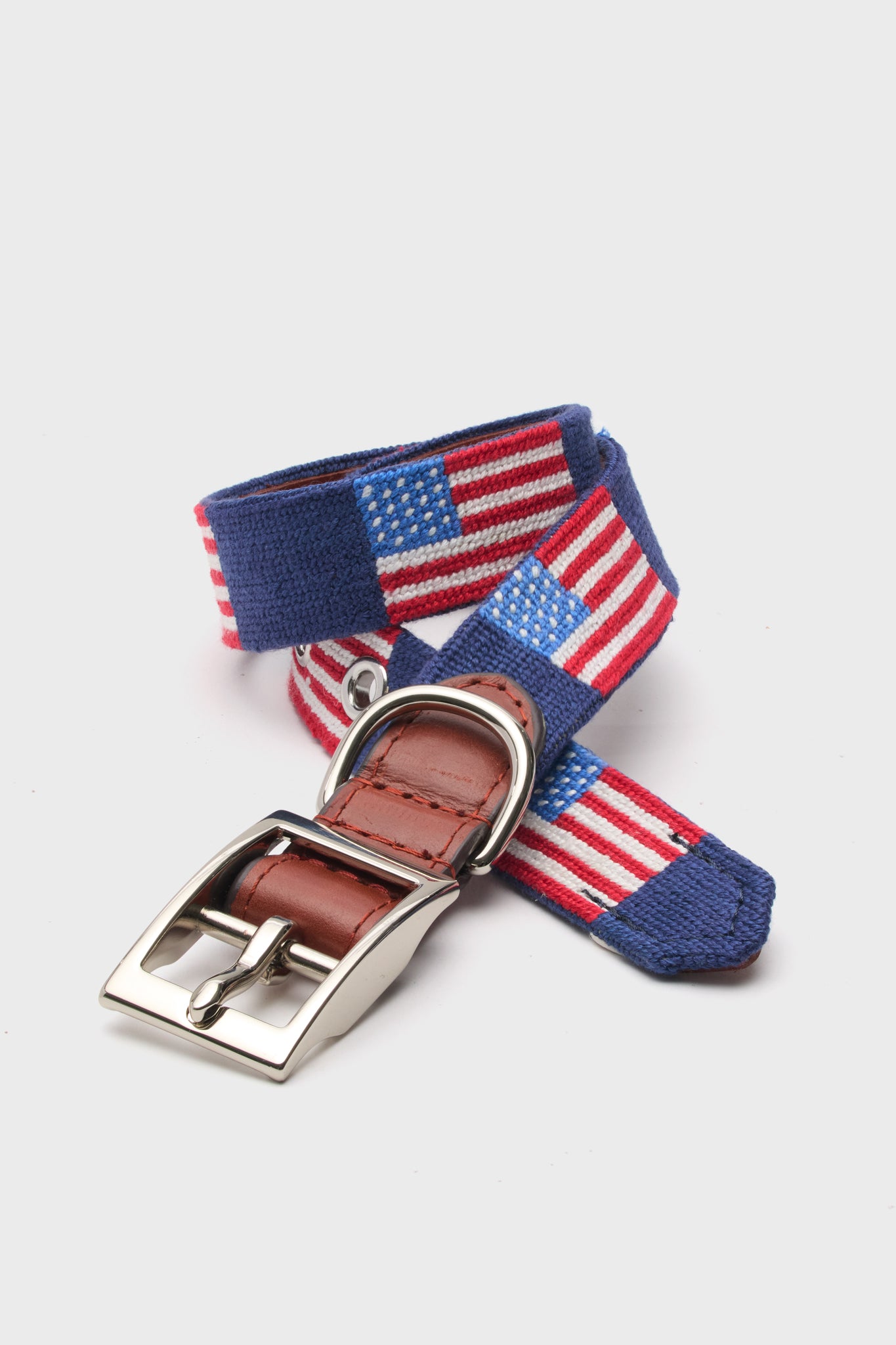 American Flag Needlepoint Dog Collar-Get Girly