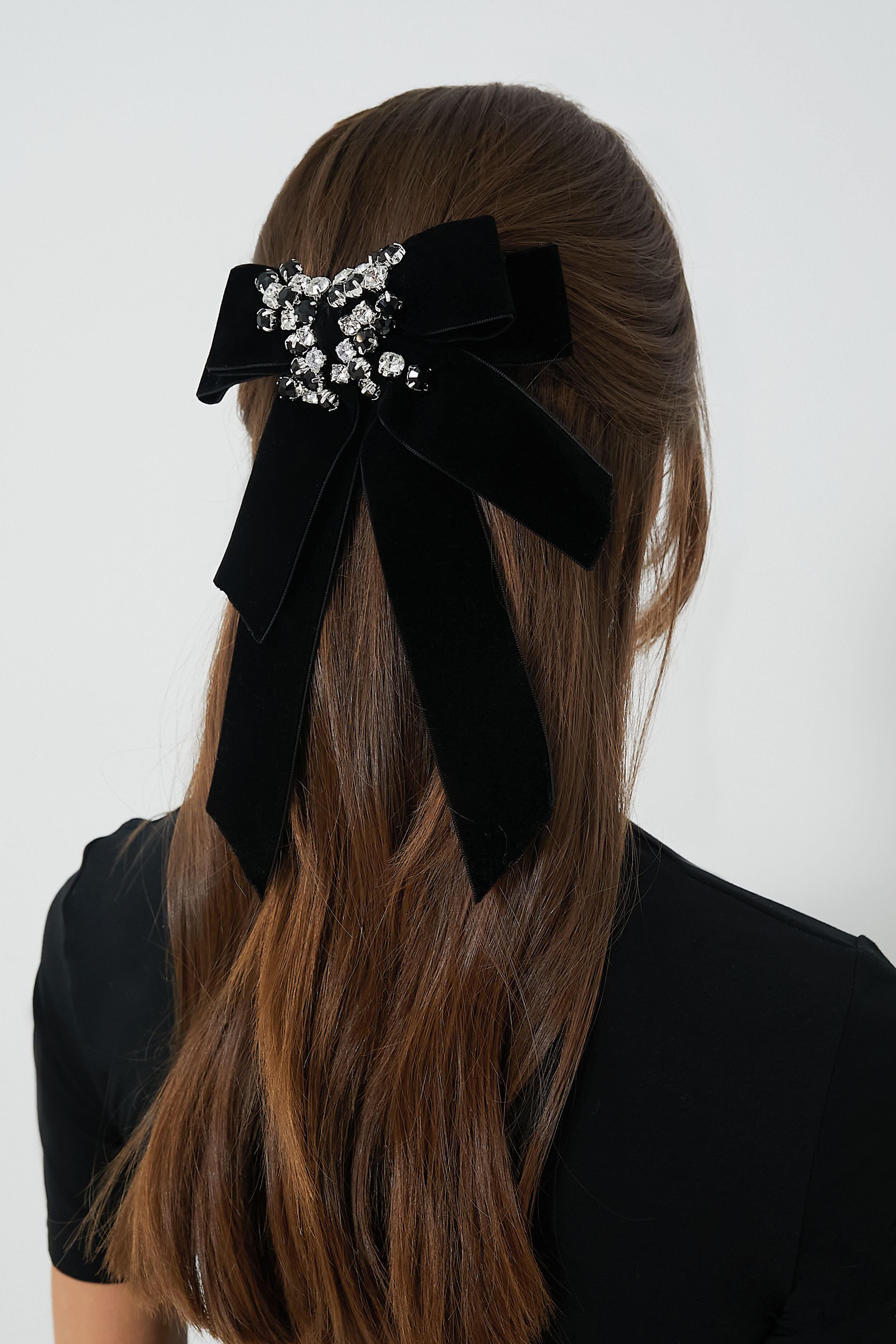 Black Velvet and Crystal Beth Bow-Get Girly