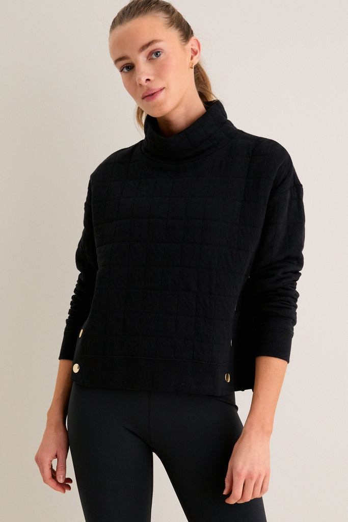 Black Quilted Wright Funnel Neck-Get Girly