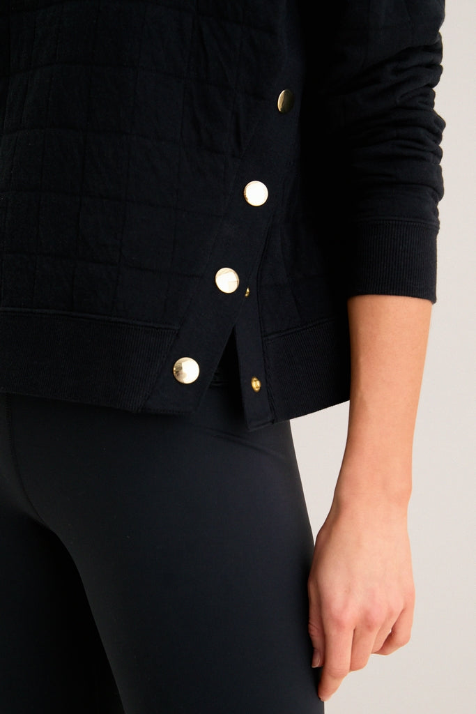 Black Quilted Wright Funnel Neck-Get Girly